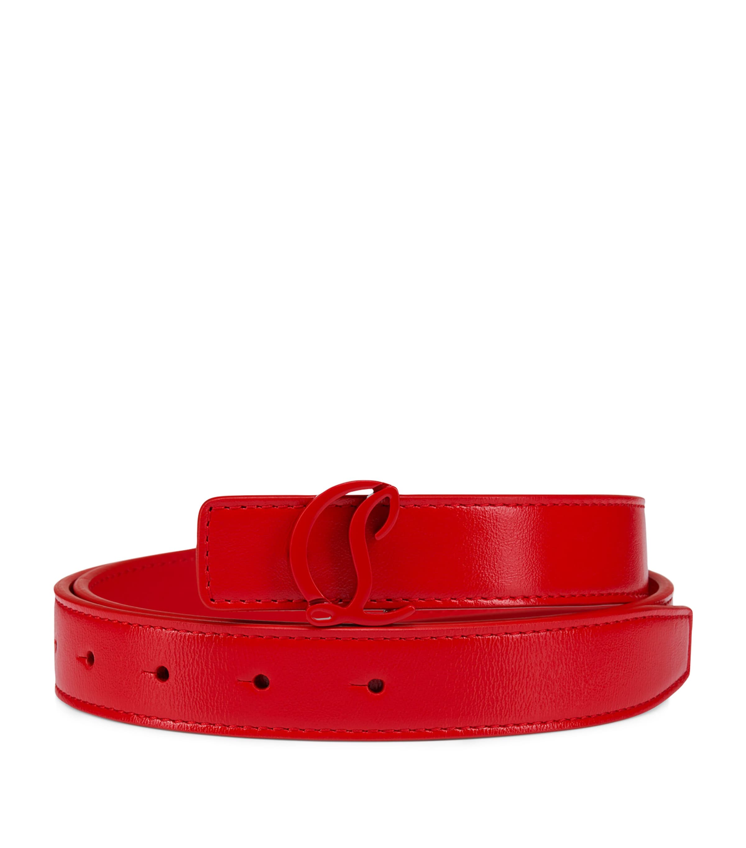 Christian Louboutin Loubi54 Leather Reversible Belt In Red