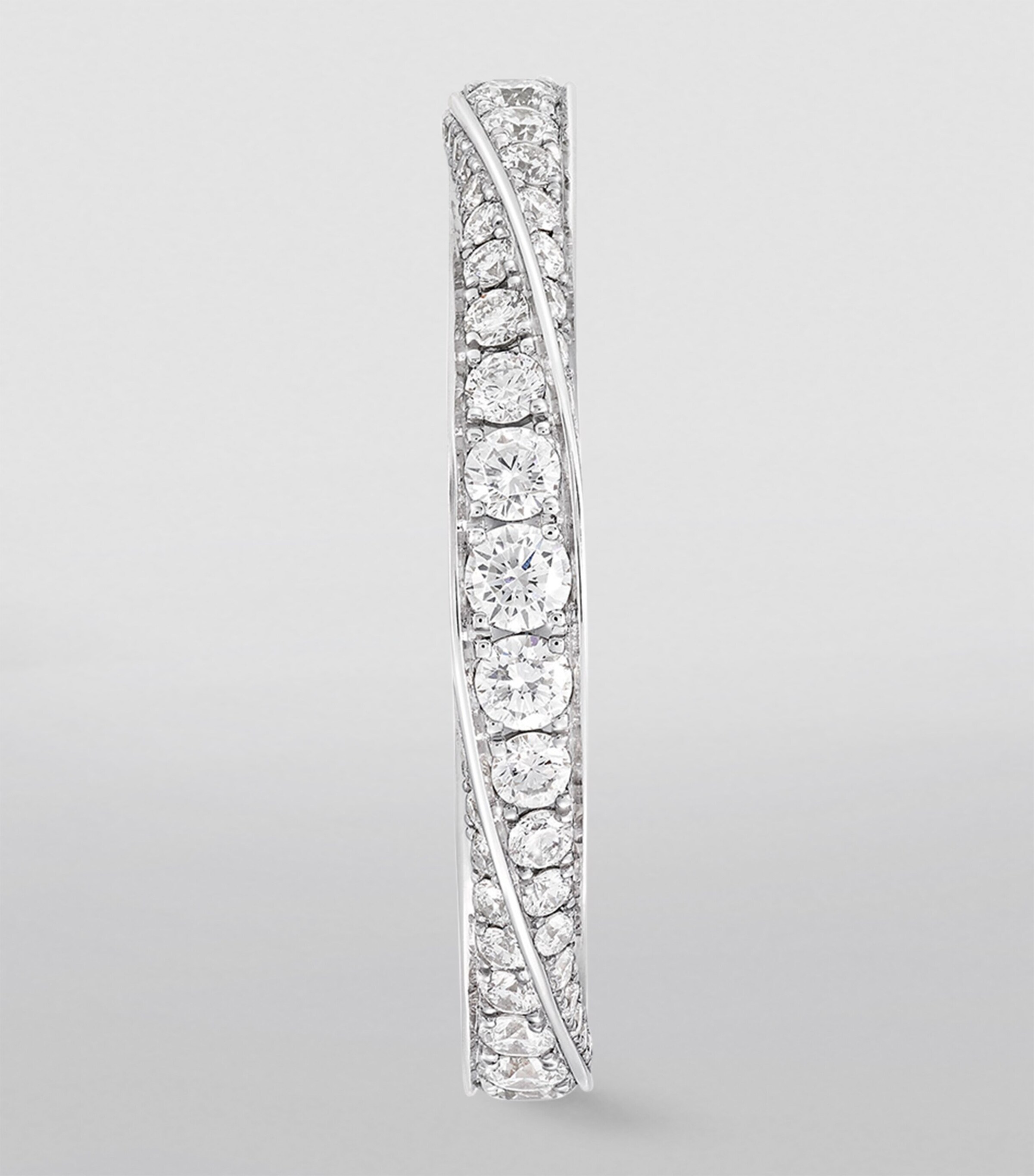 White Gold and Diamond Spiral Ring WHITE GOLD Image 6