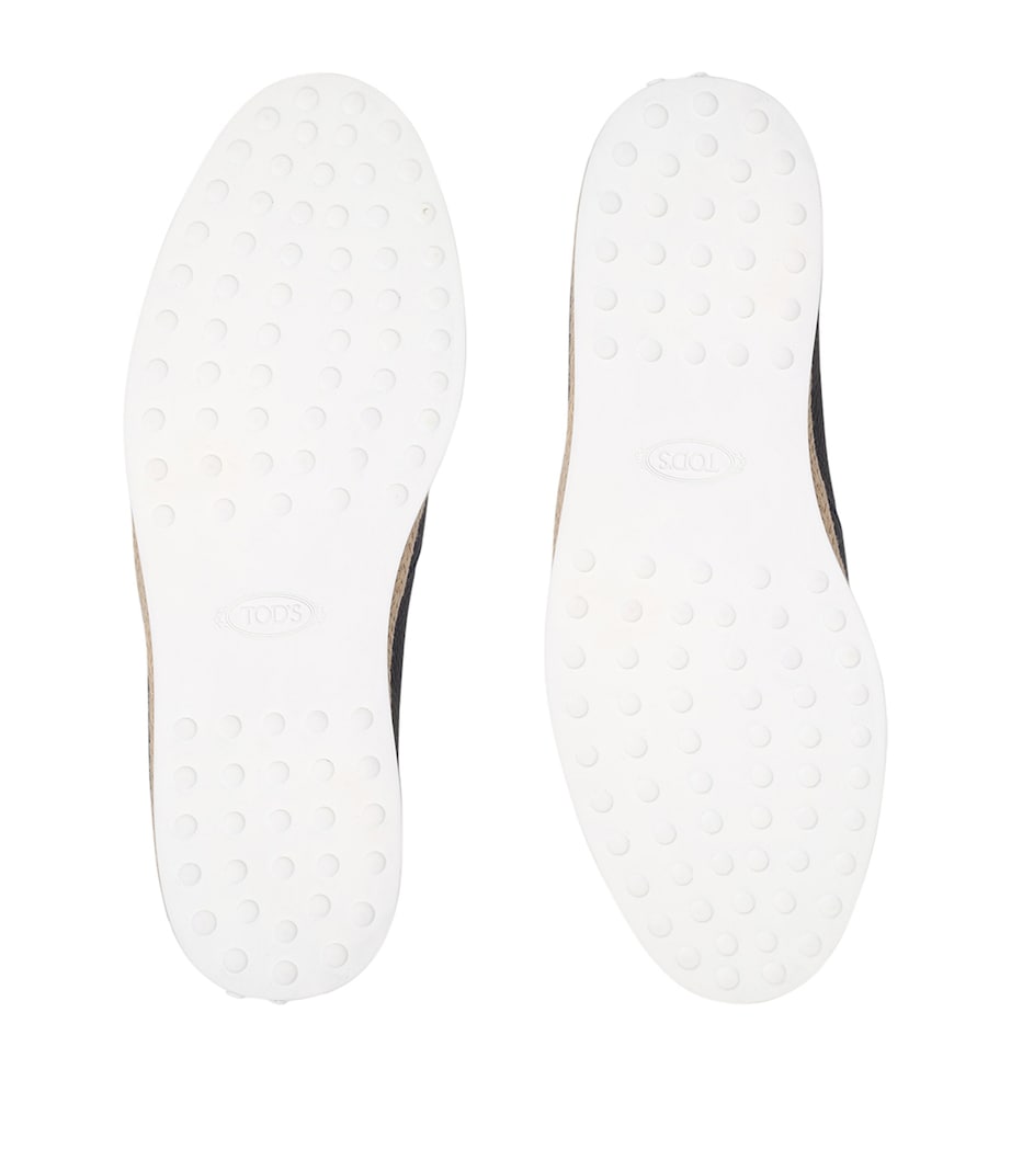 Tod's Raffia Skate Shoes Navy Image 3