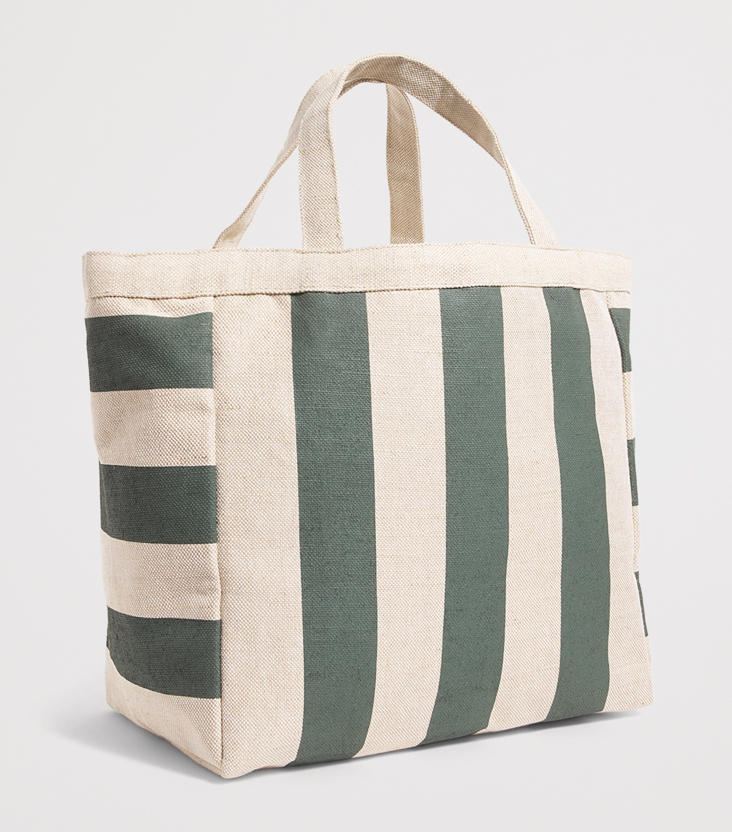 Harrods Large Jute Striped Logo Tote Bag | Harrods US