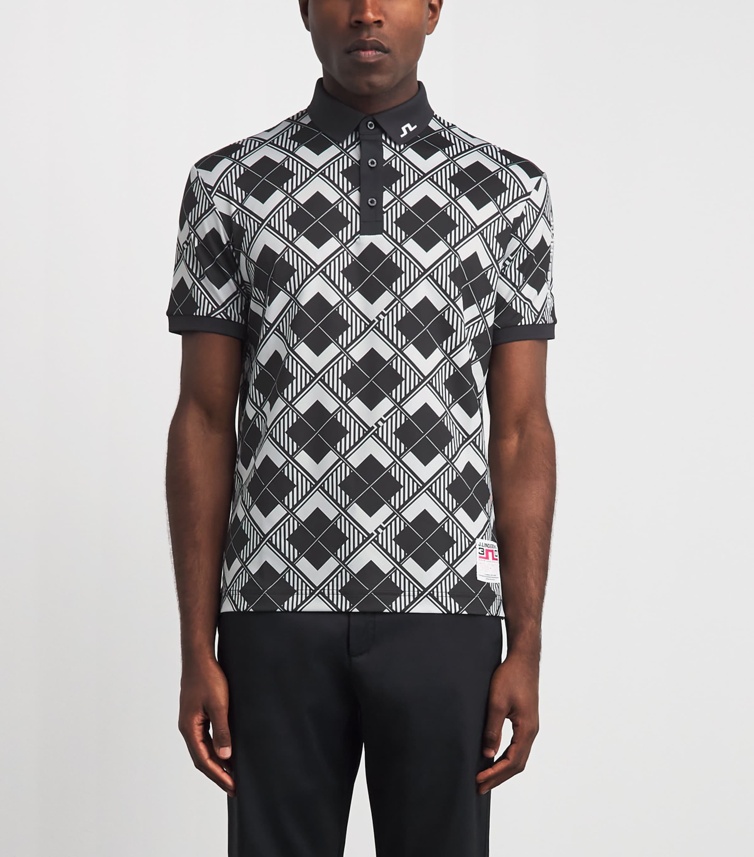 J Lindeberg Mens 30Y Tour Tech Argyle Polo Shirt Argyle Image 4