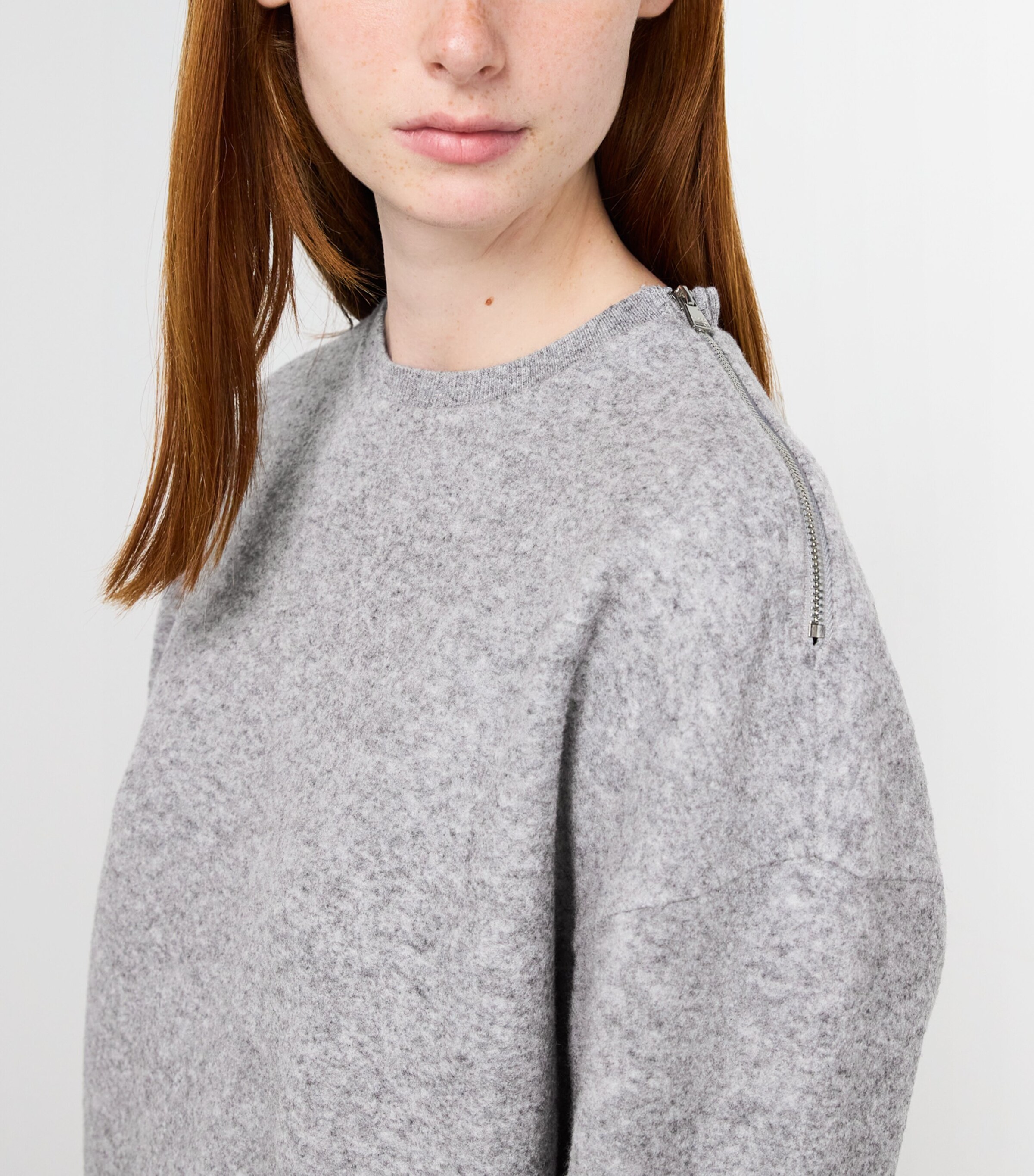 Virgin Wool-Blend Mini Dress MEDIUM GREY Image 4