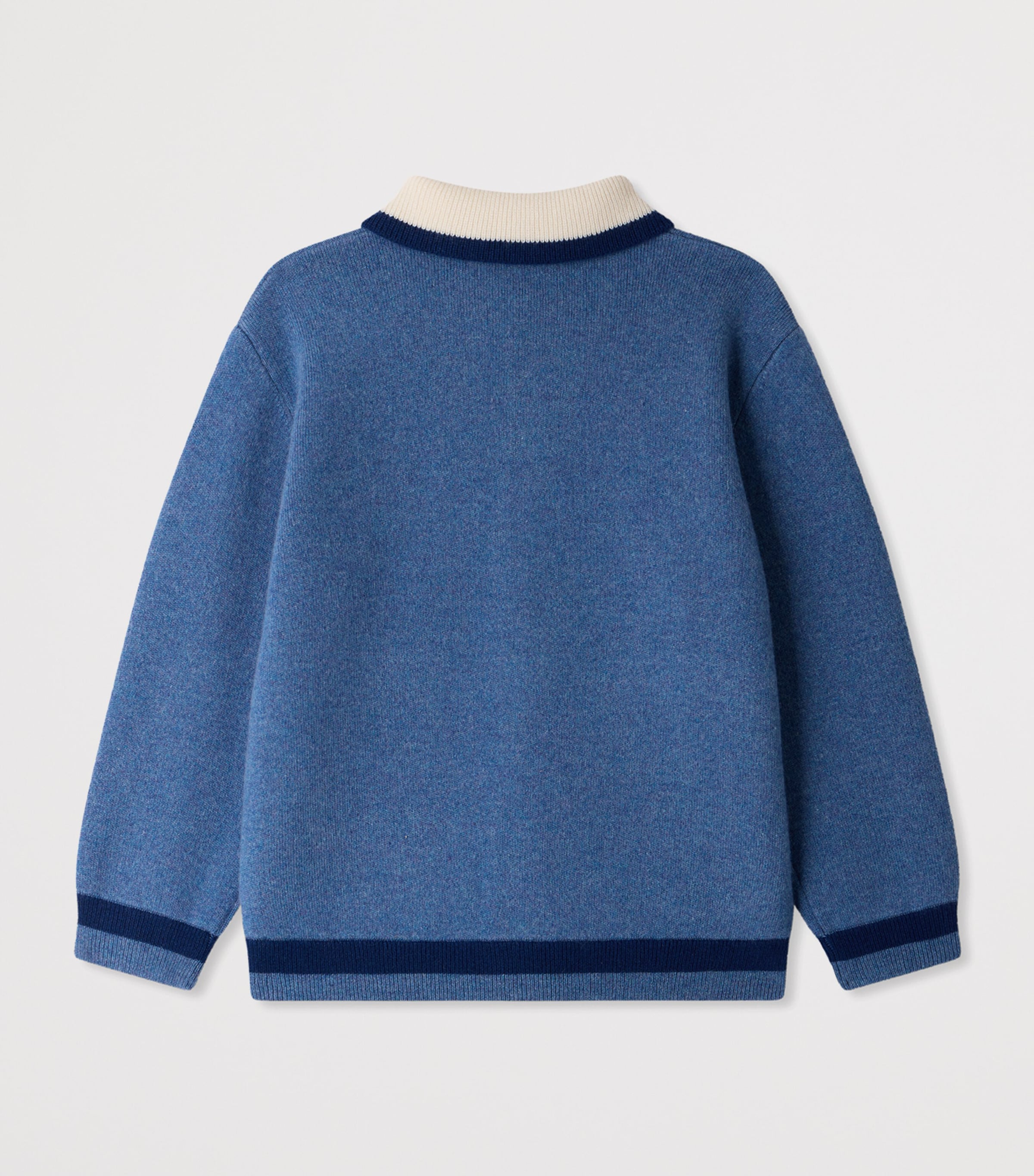 Bonpoint Cashmere Collared Cardigan (4-8 Years) Bleu Paon Image 2