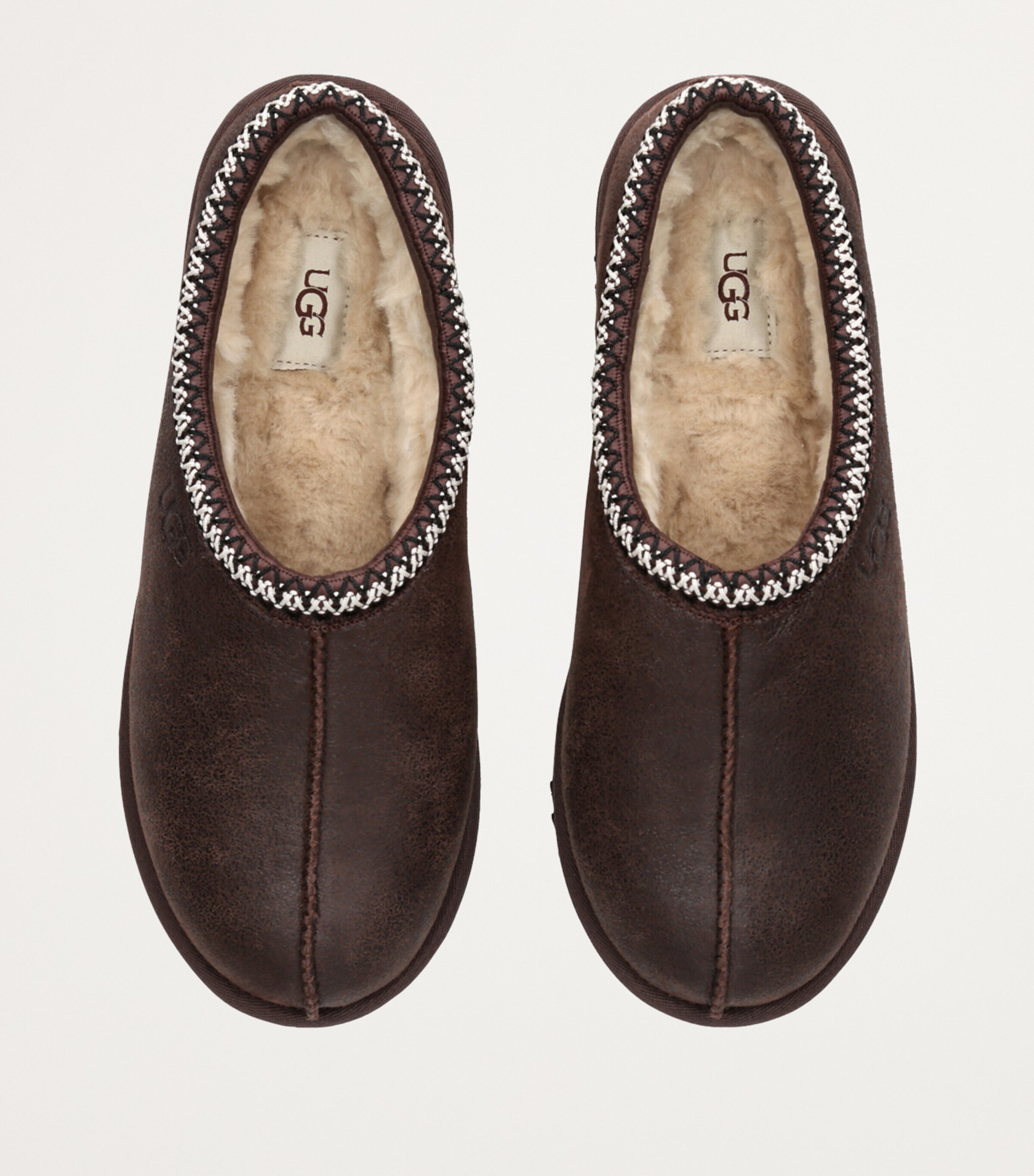 UGG Brown Suede Tasman Distressed Slippers Harrods SA