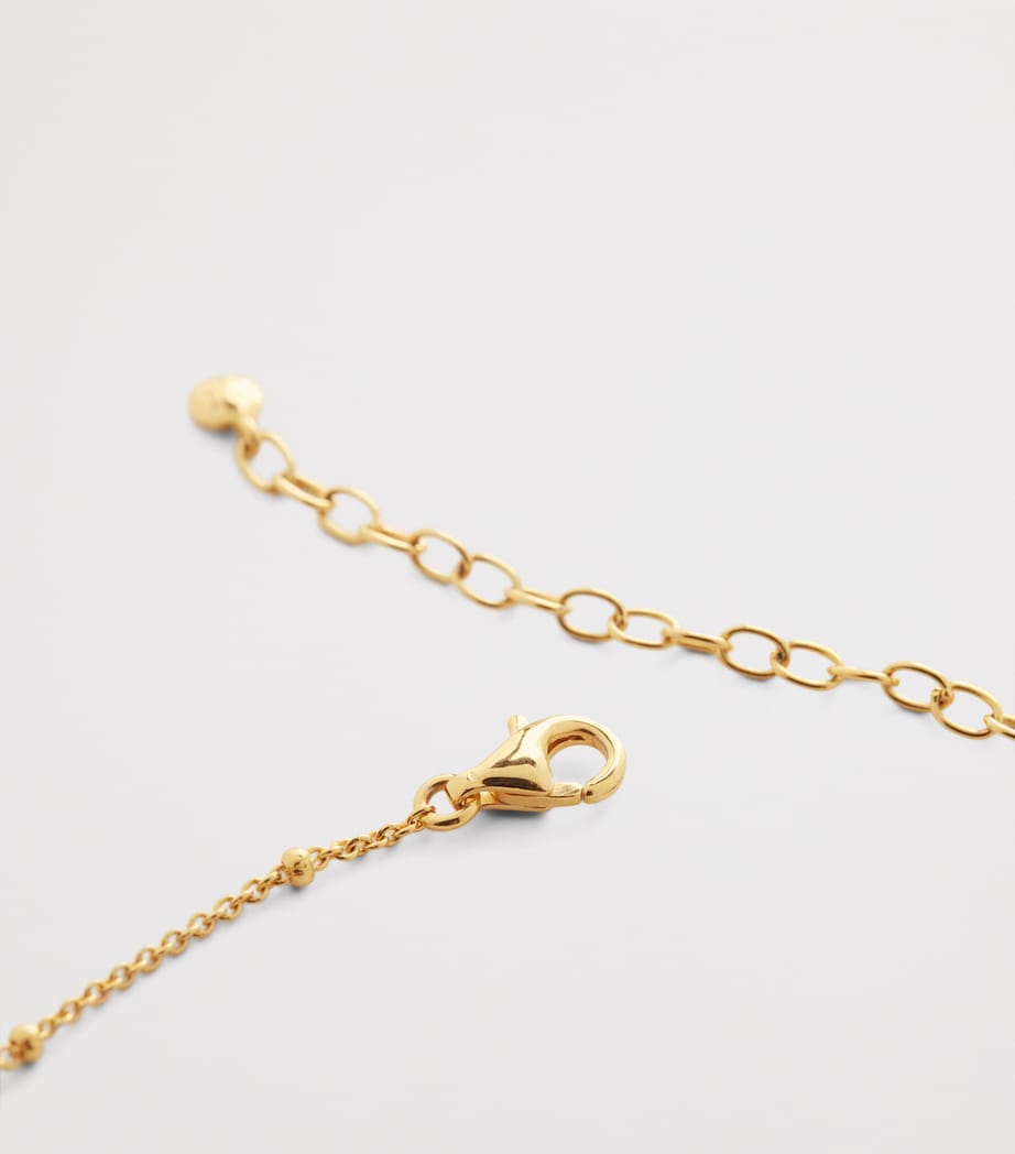 Gold Vermeil and White Topaz Mini Gemstone Chain Necklace 18K GOLD VERMEIL Image 3