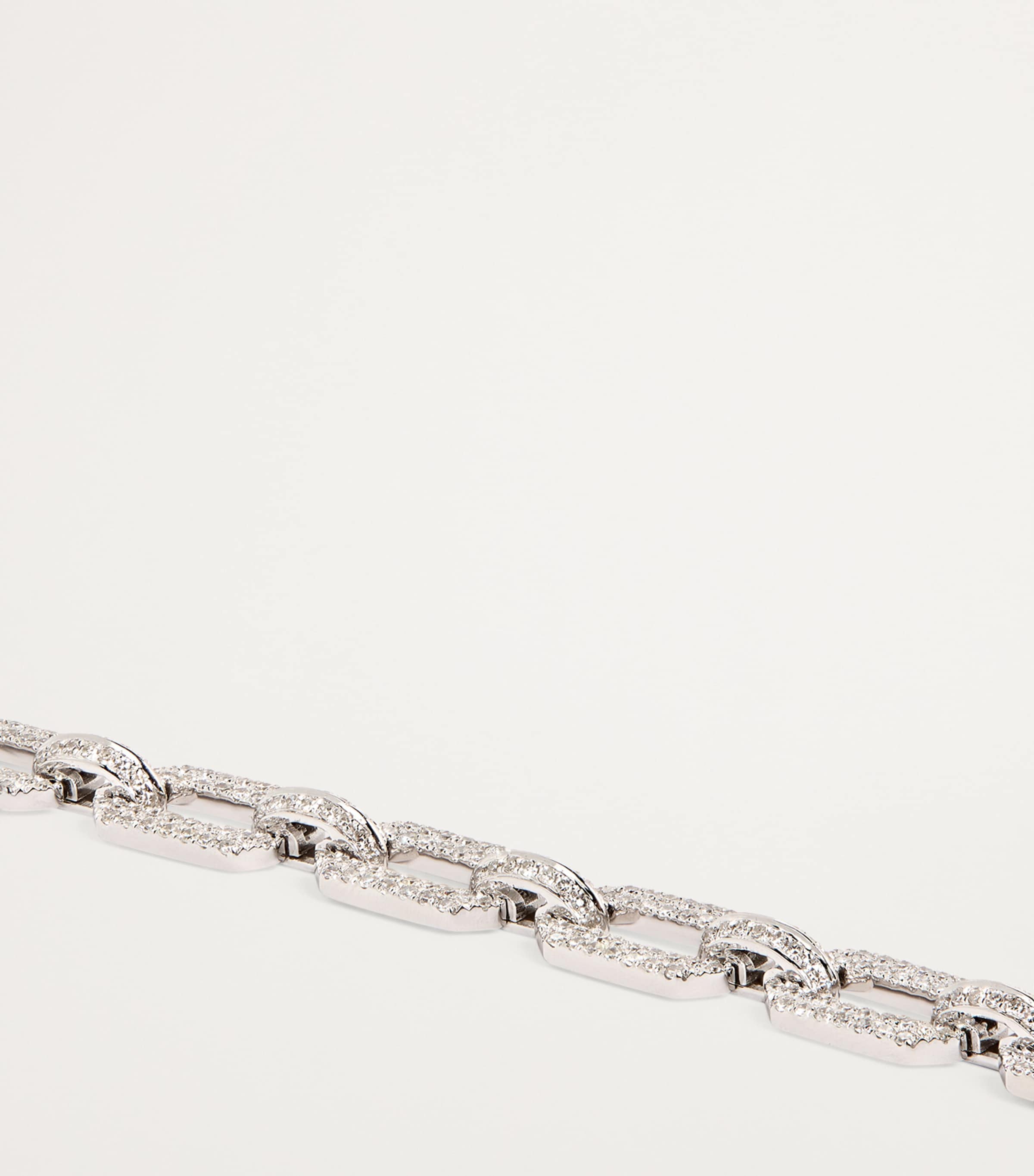 White Gold and Diamond Geo Link Bracelet WHITE GOLD Image 3