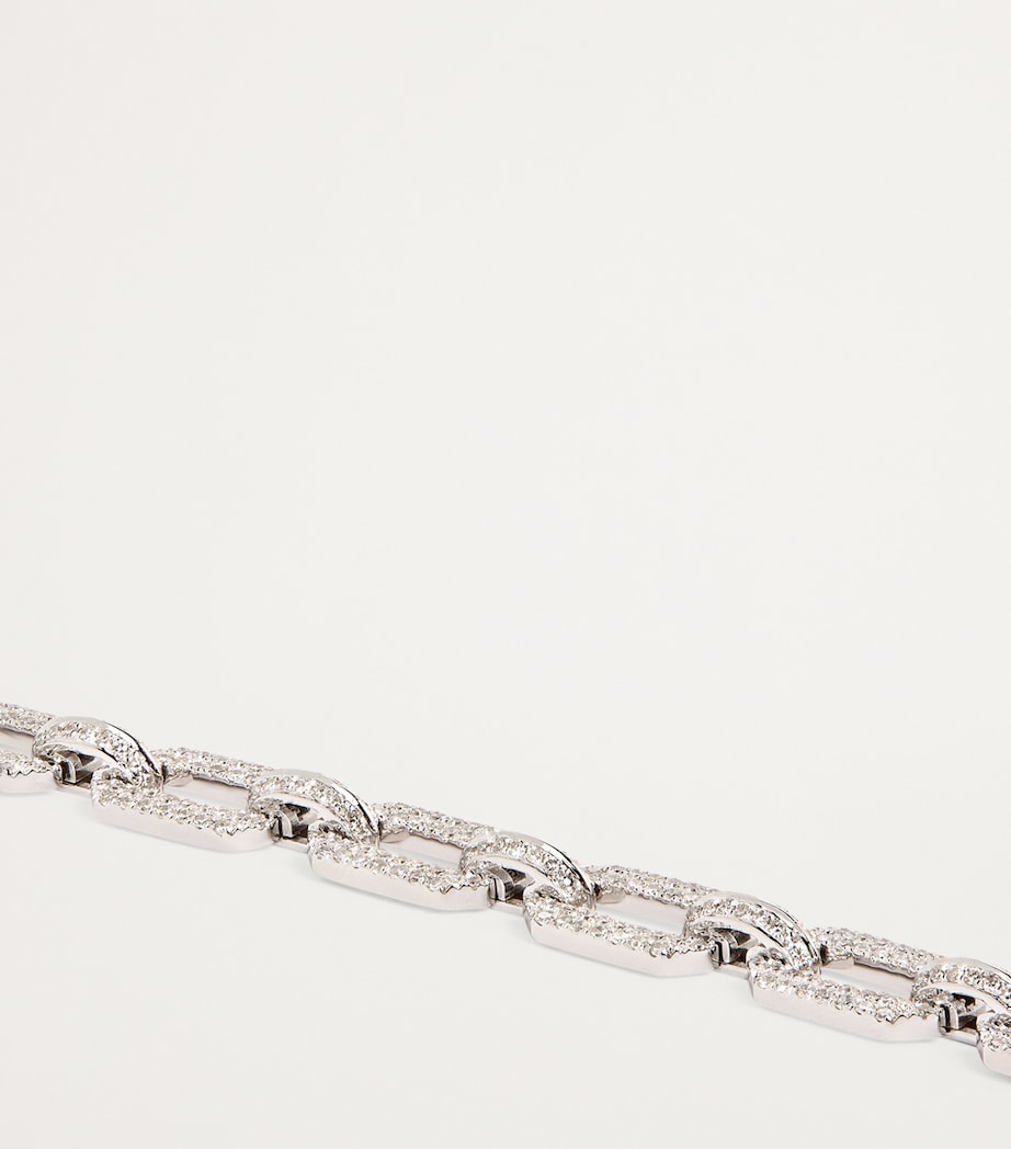 White Gold and Diamond Geo Link Bracelet WHITE GOLD Image 3