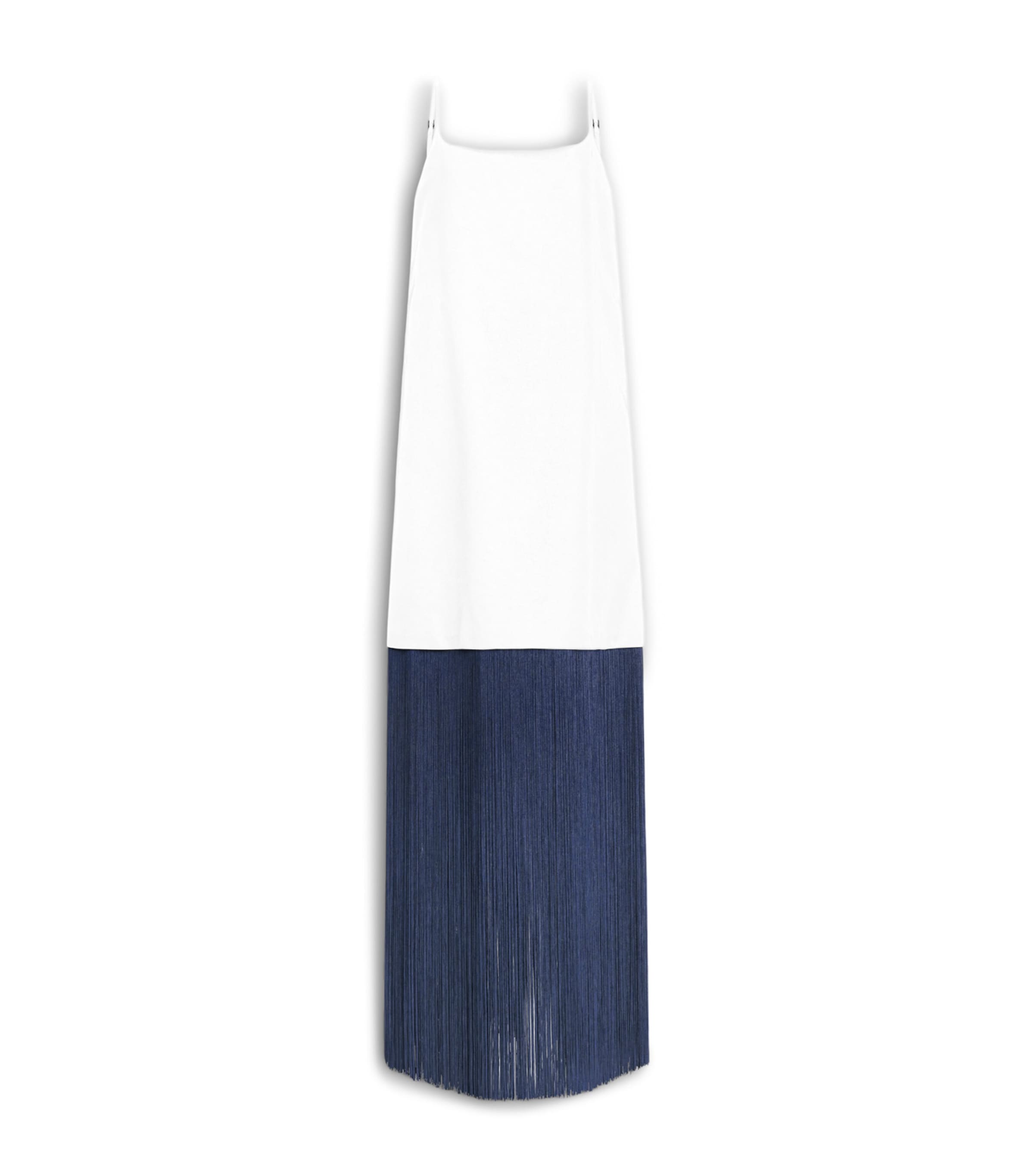 Alaïa Womens Cotton Fringe Slip Dress Blanc Image 1