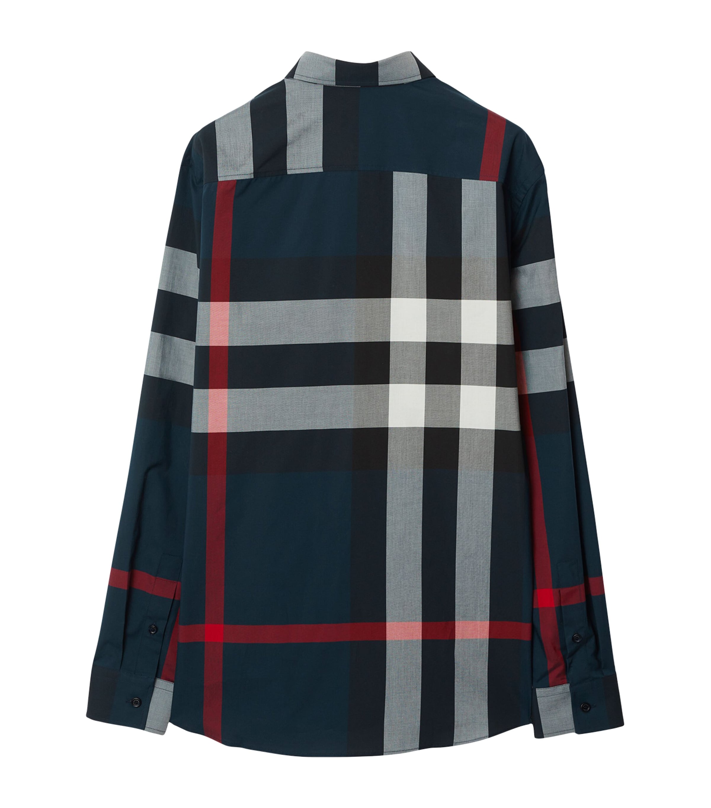 Cotton Enlarged-Check Shirt NAVY IP CHECK Image 2