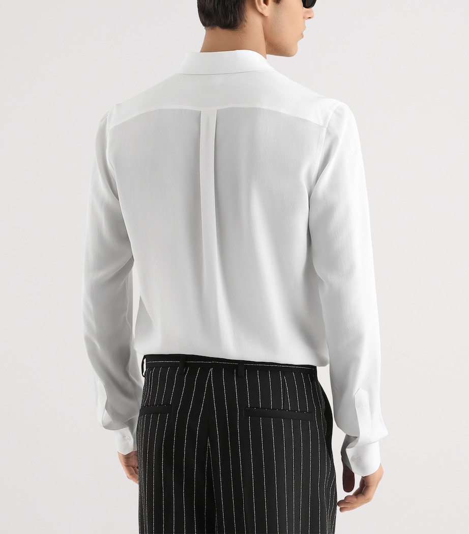 Silk Crepe Shirt W0111-WHITE Image 5
