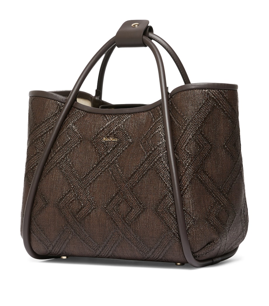 Max Mara Small Leather Marine Top-Handle Bag Dark Brown Image 6