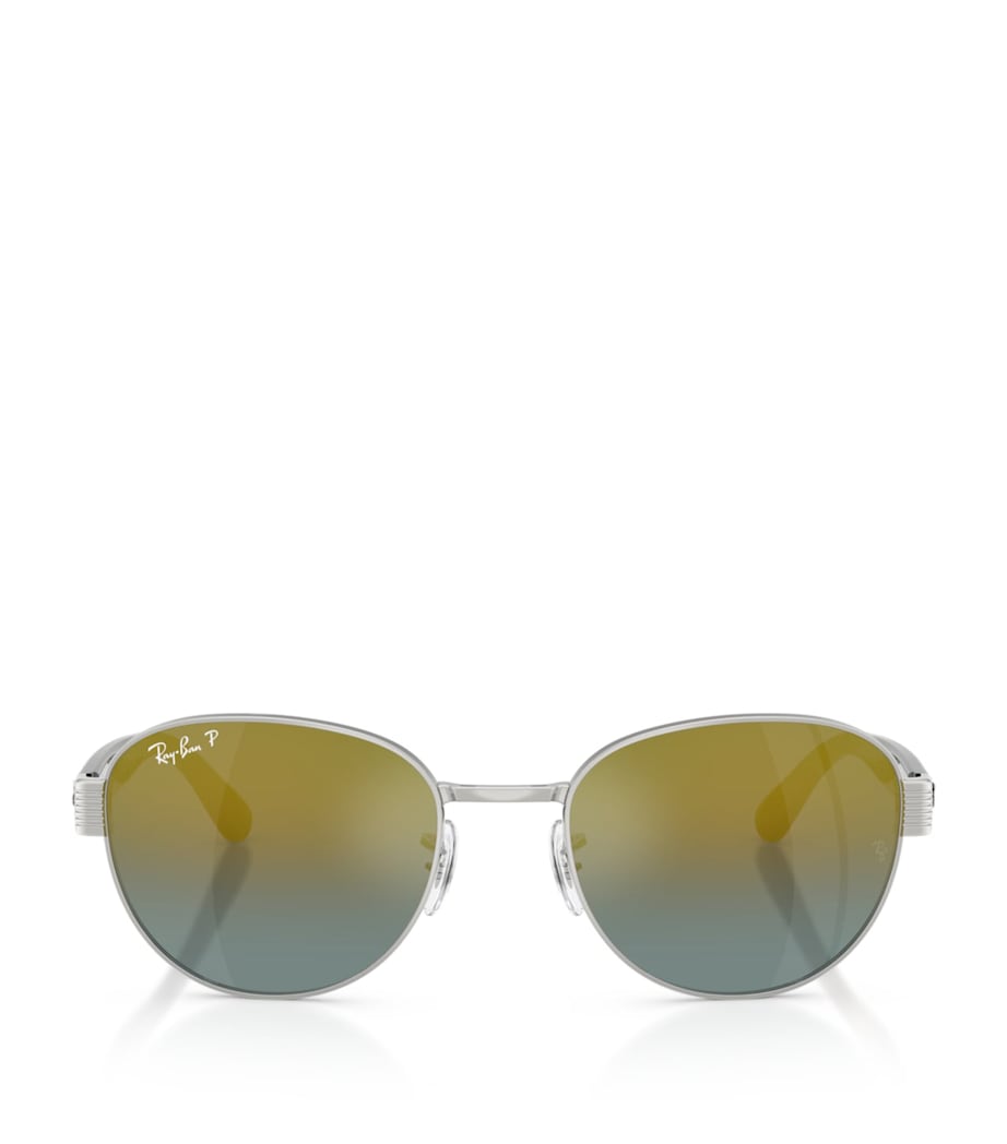 Ray-Ban RB3766 Polarized+ Lenses Square Sunglasses Silver Image 1