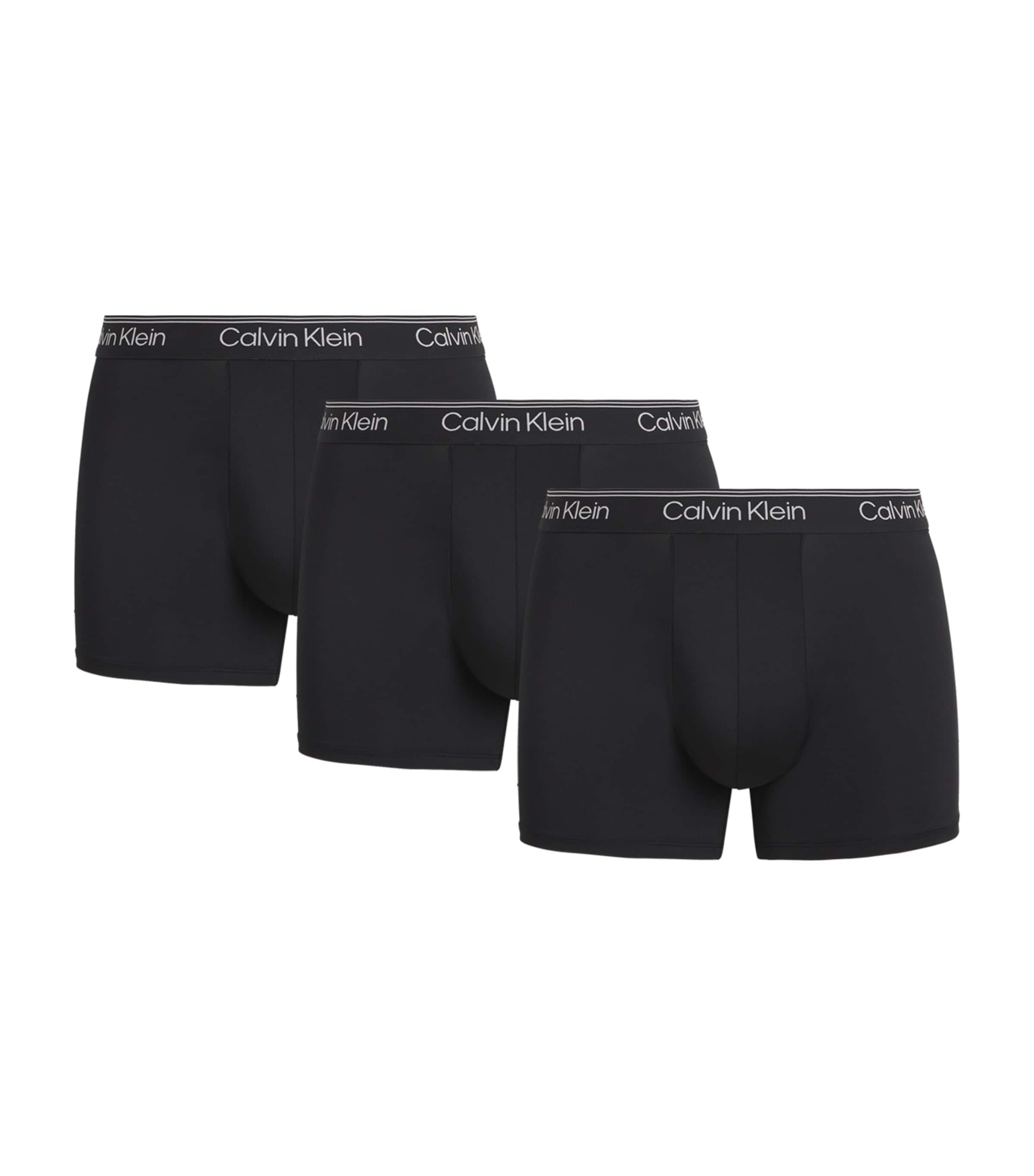 Calvin Klein Mens Microfiber-Stretch Boxer Briefs (Pack of 3) Black Image 1