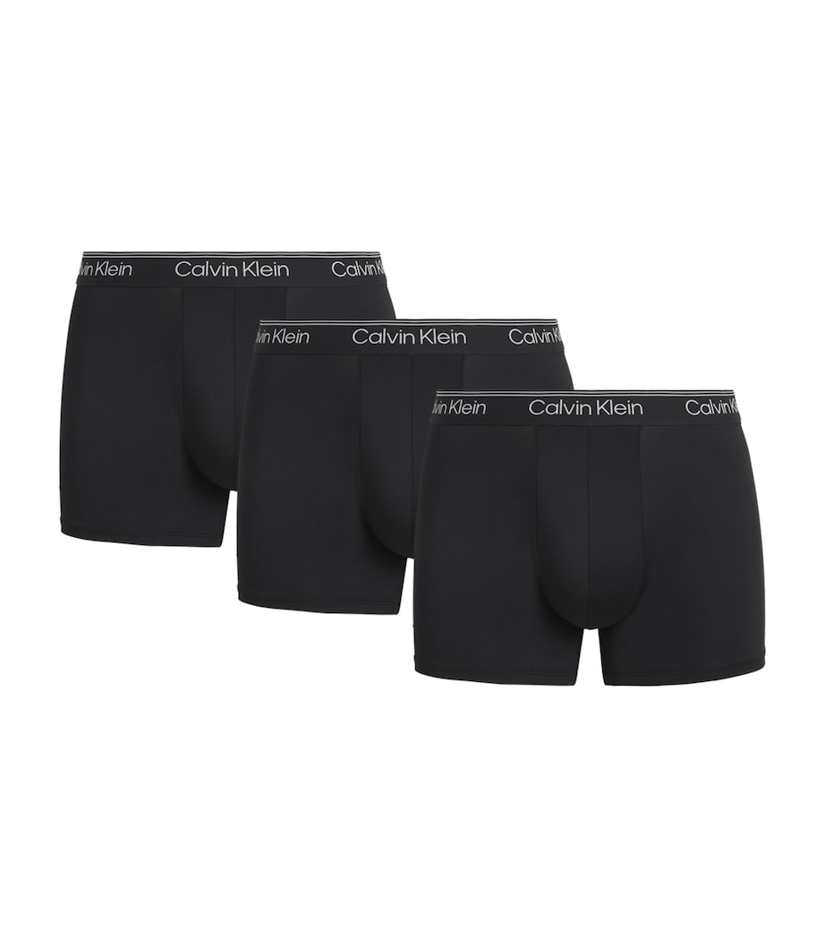 Calvin Klein Mens Microfiber-Stretch Boxer Briefs (Pack of 3) Black Image 1