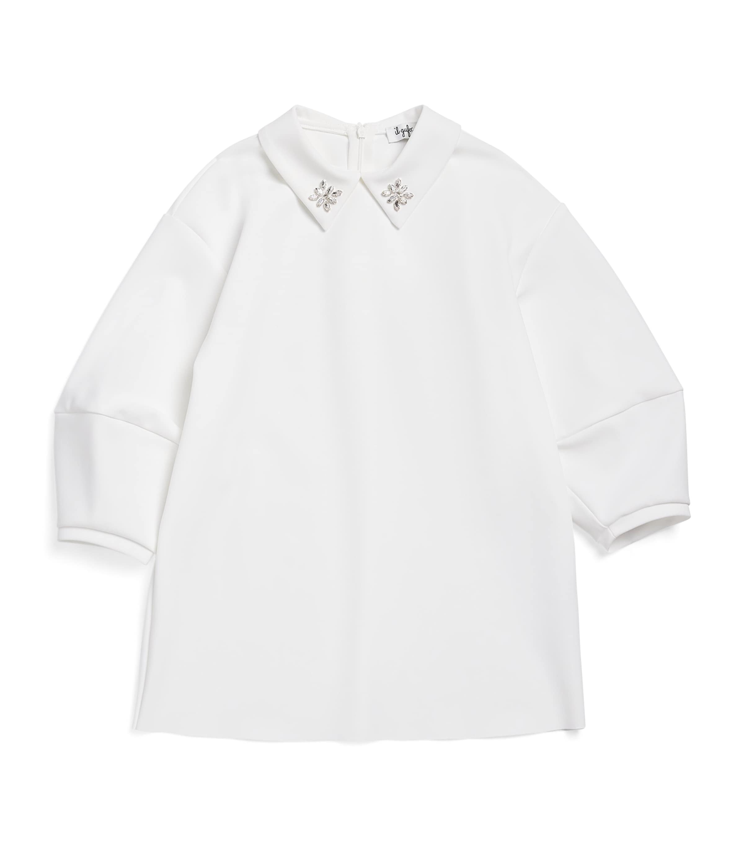 Il Gufo Sensitive Rhinestone Dress In White