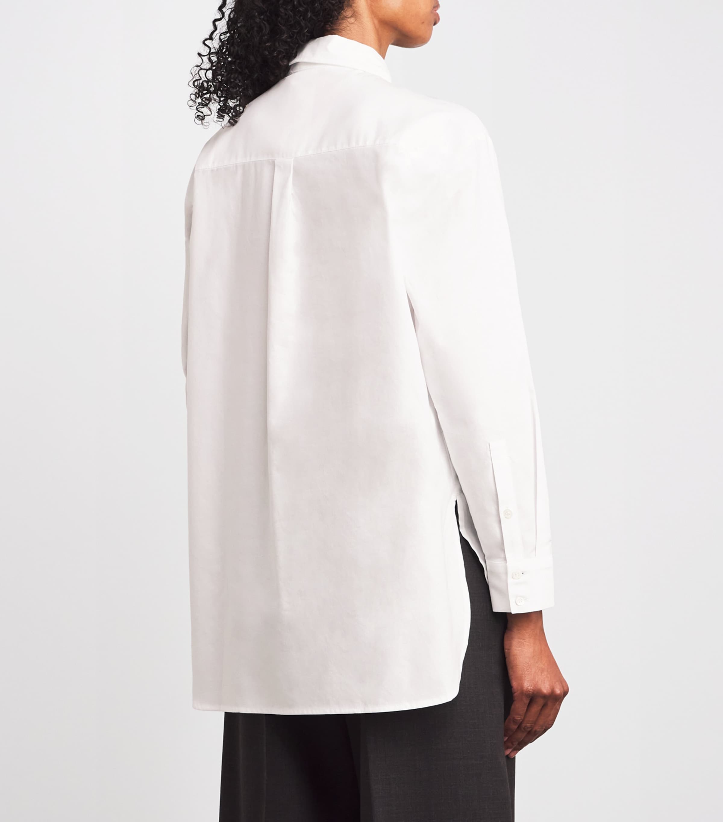 Embroidered Button-Down Shirt OPTICAL WHITE Image 4