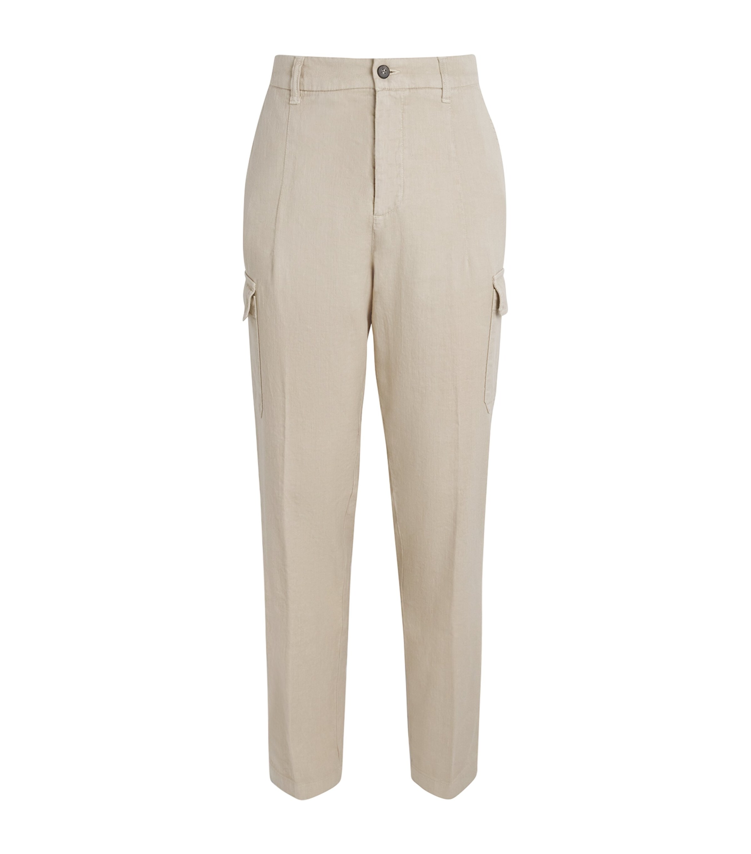 Eleventy Mens Cotton-Linen-Blend Cargo Trousers Sabbia Image 1