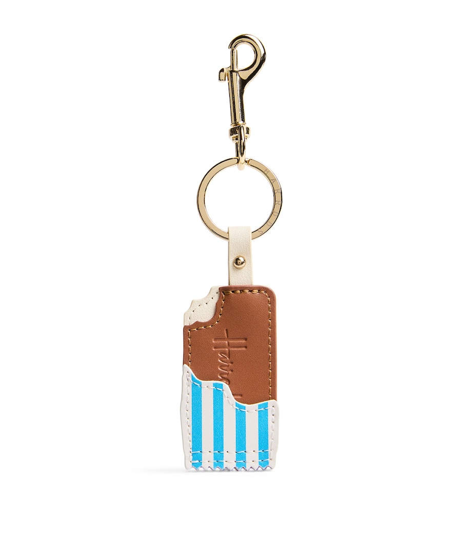 Harrods Leather Choc Ice Keyring Blue Image 1