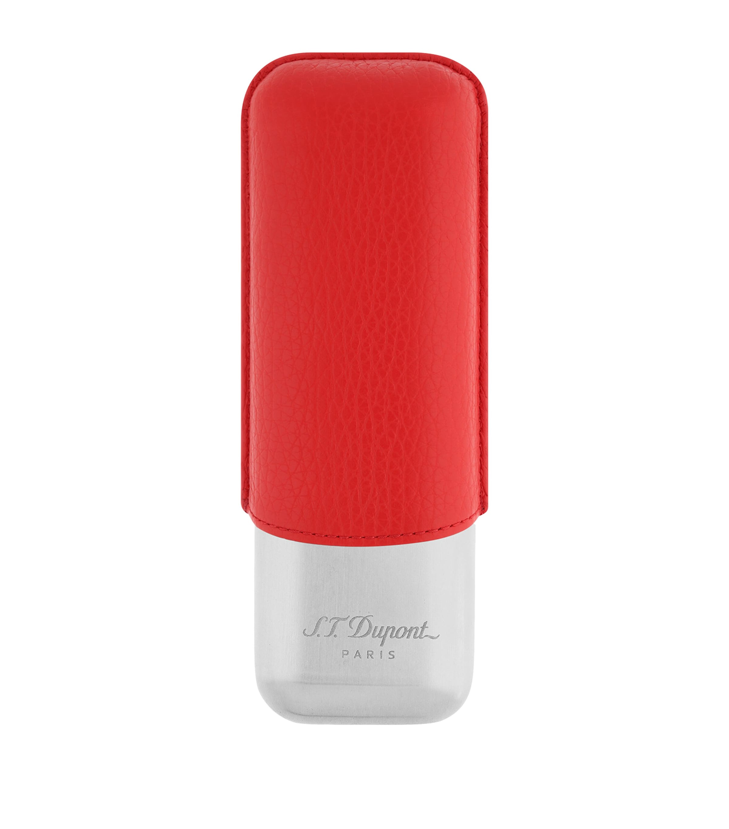 Shop St Dupont Calf Leather 2-cigar Case In Red