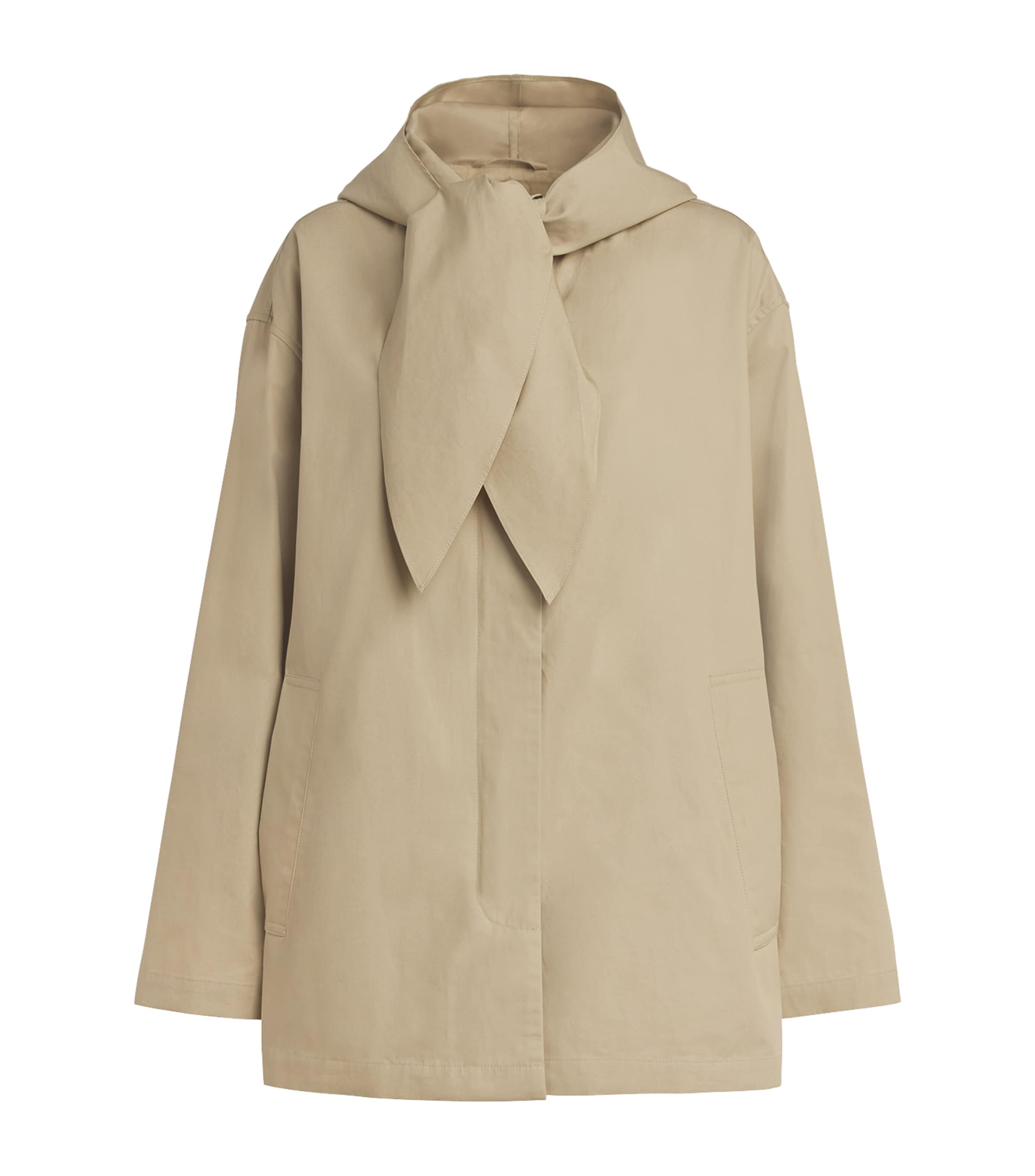 Toteme Womens Technical Windbreaker Scarf Jacket Cashew Image 1