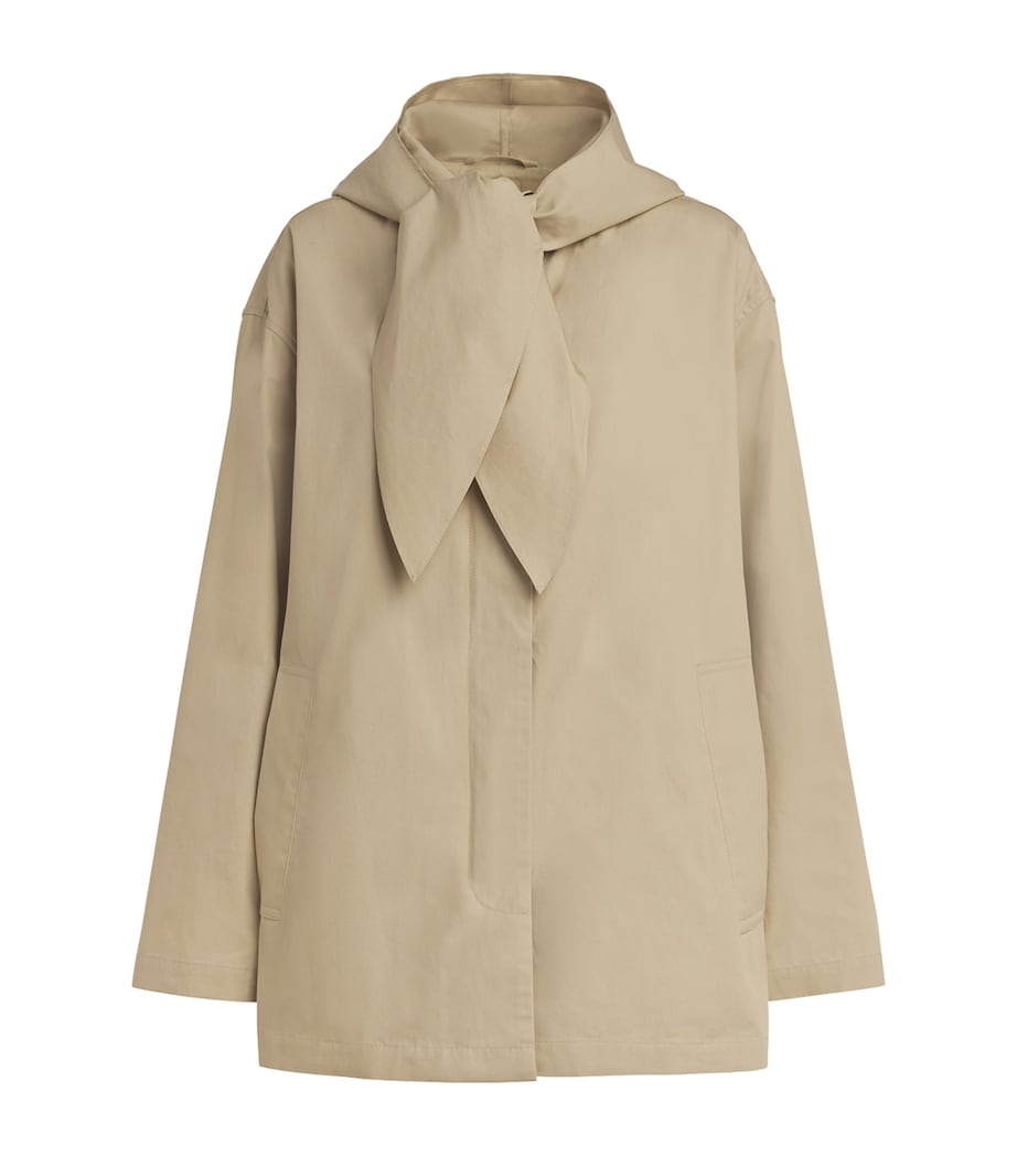 Toteme Womens Technical Windbreaker Scarf Jacket Cashew Image 1