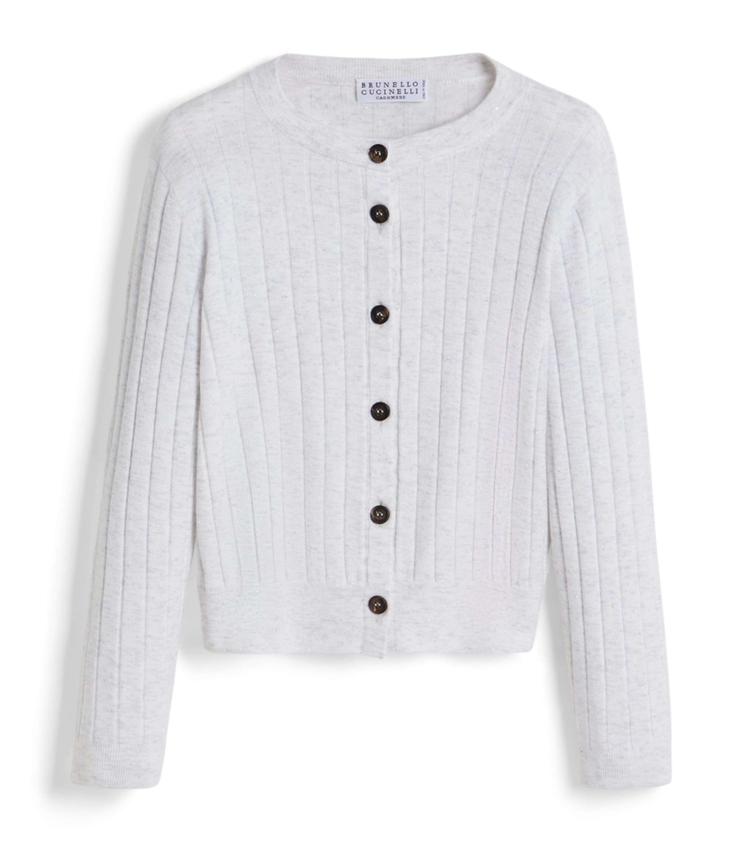 Brunello Cucinelli Kids Cashmere-Blend Ribbed Cardigan (4-6 Years) Image 1