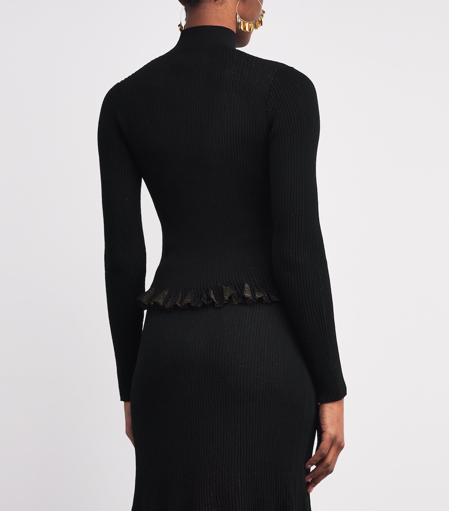 Ruffle-Detail Yulia Top NOIR Image 4