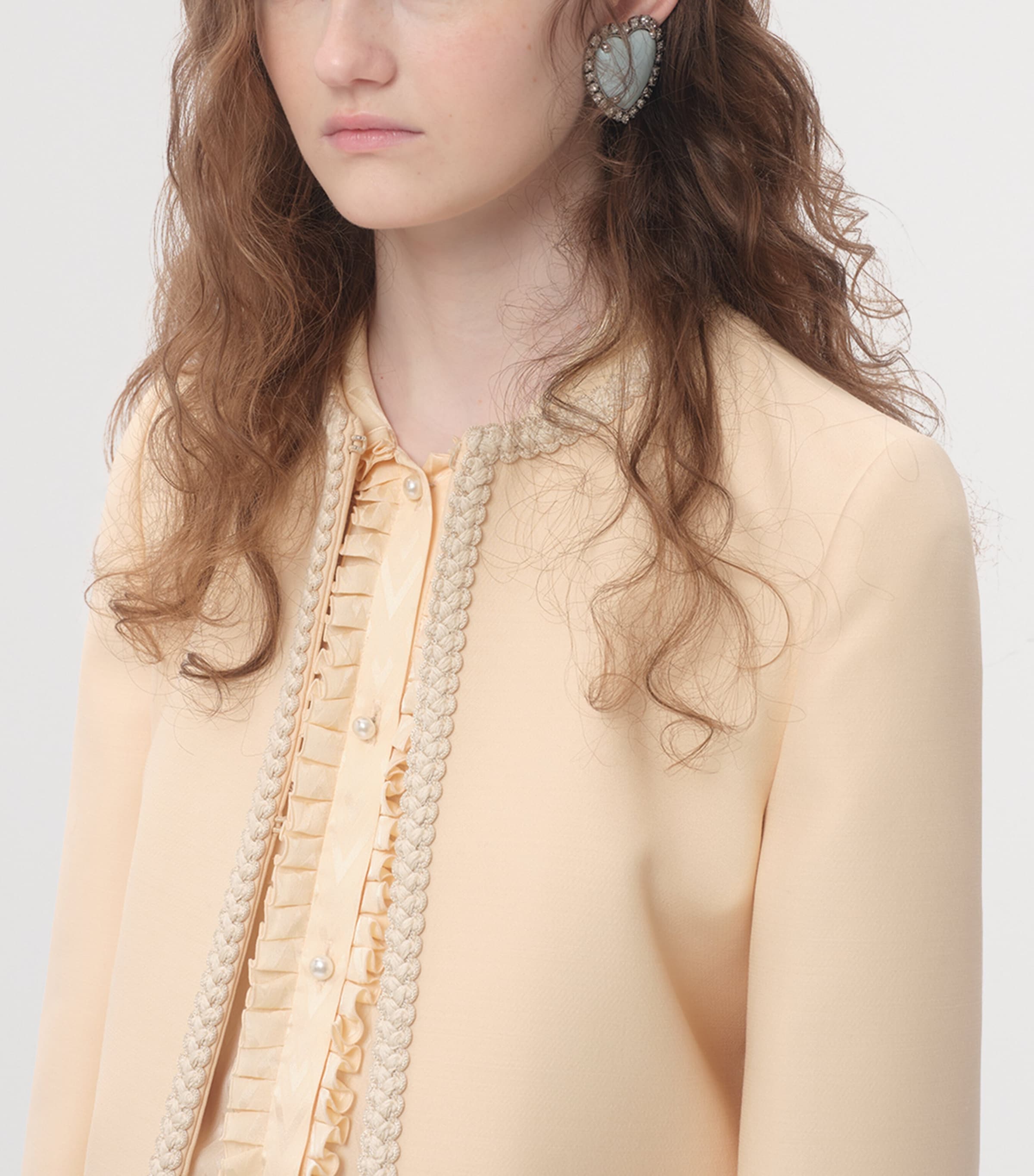 Metal, Resin and Swarovski Crystal Coeur Hyperbole Clip-On Earrings BXL Image 2