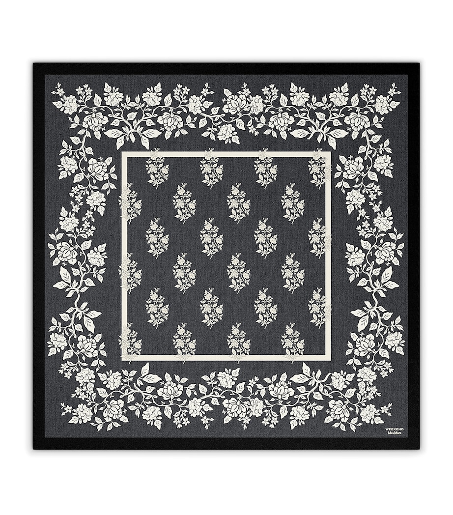 Weekend Max Mara Silk Floral Print Scarf Midnightblue Image 1