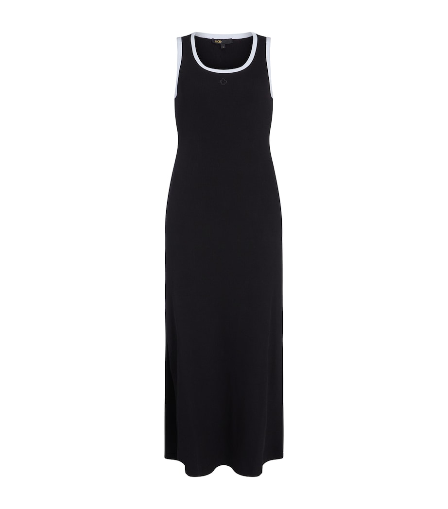 Stretch-Cotton Ribbed Maxi Dress BLACK Image 1
