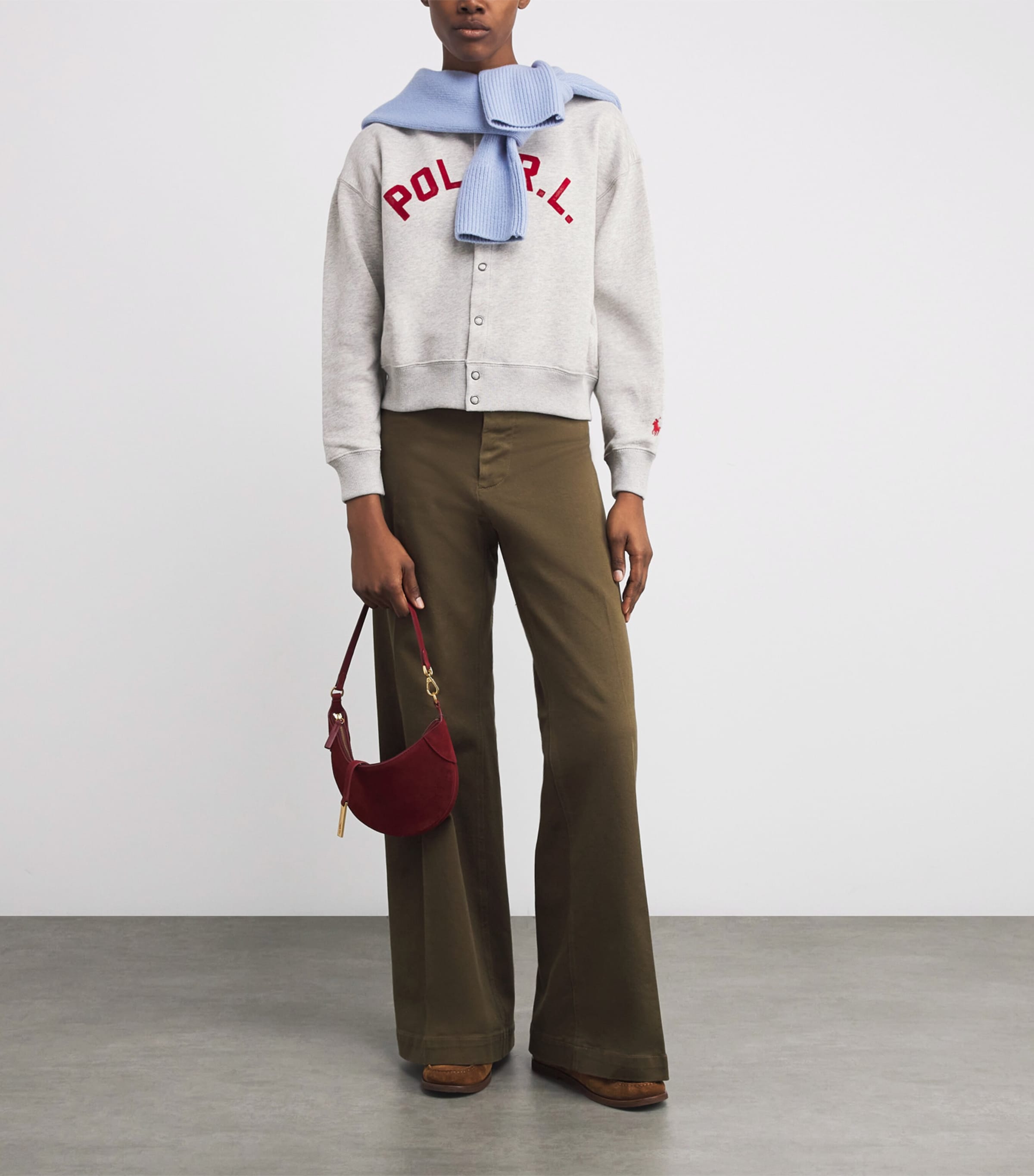 Fleece Logo Cardigan LIGHT SMOKE HEATHER Image 2