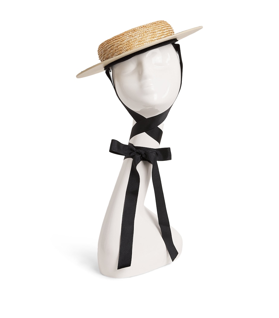 Wooden Two-Tone Hat BEIGE AND BLACK Image 1