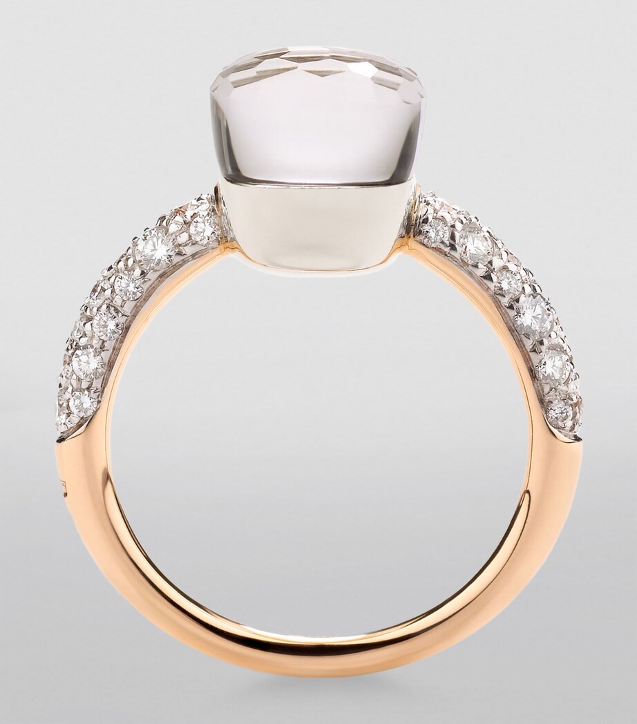 Mixed Gold, Diamond and Topaz Nudo Petit Ring DB0TB Image 3