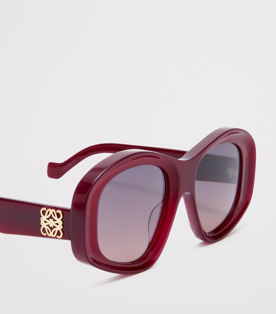 Bevelled Pentagon Sunglasses MILKY BURGUNDY Image 4