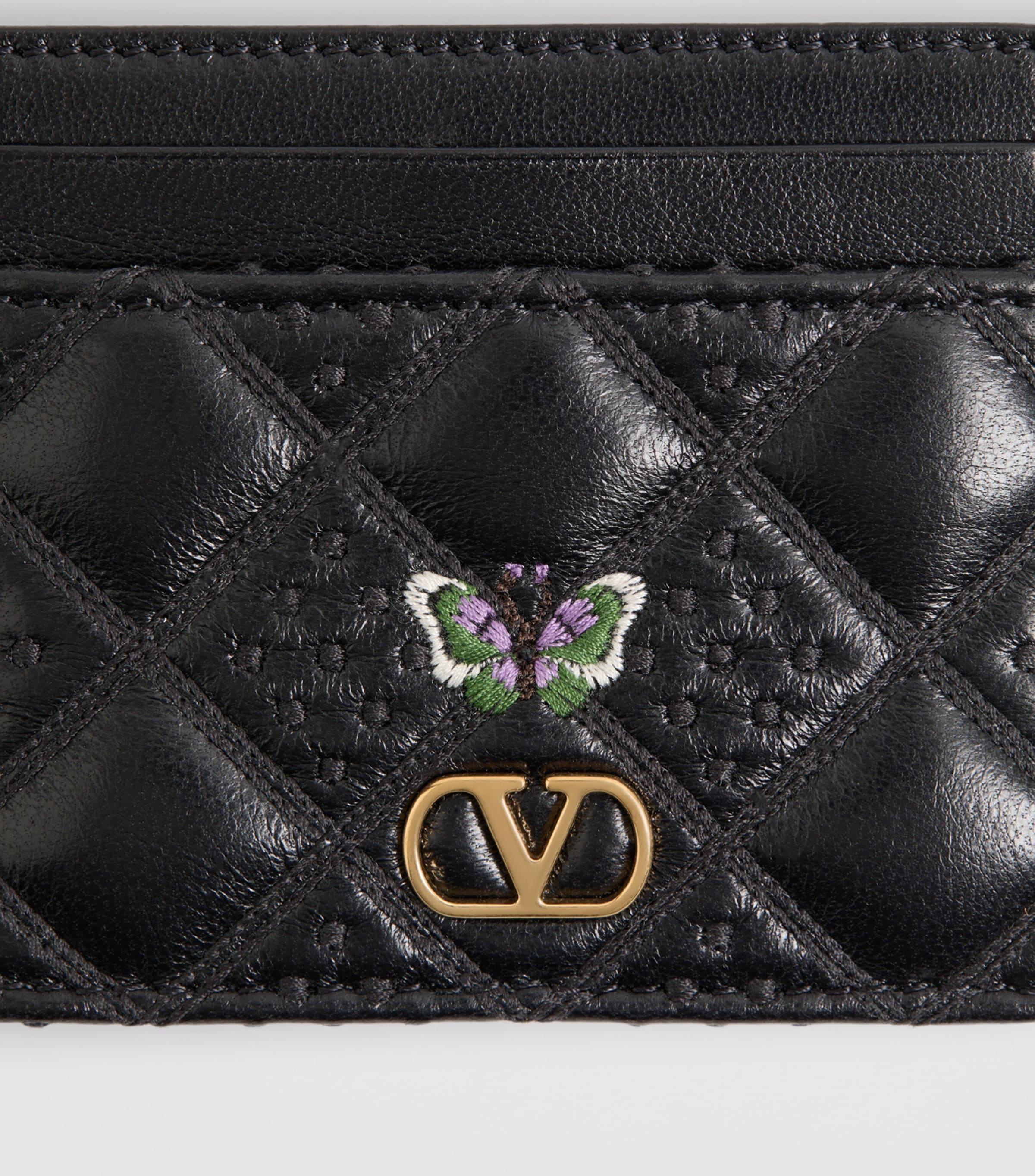 Valentino Garavani Leather Flutterby Card Holder Image 5