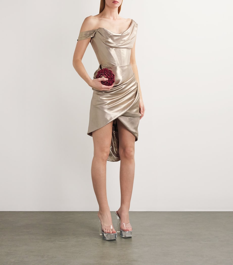 Vivienne Westwood Womens Silk Zora Mini Dress Gold Image 2