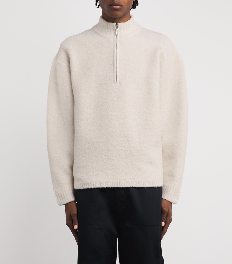 Wool-Blend Half-Zip Sweater IVORY Image 3