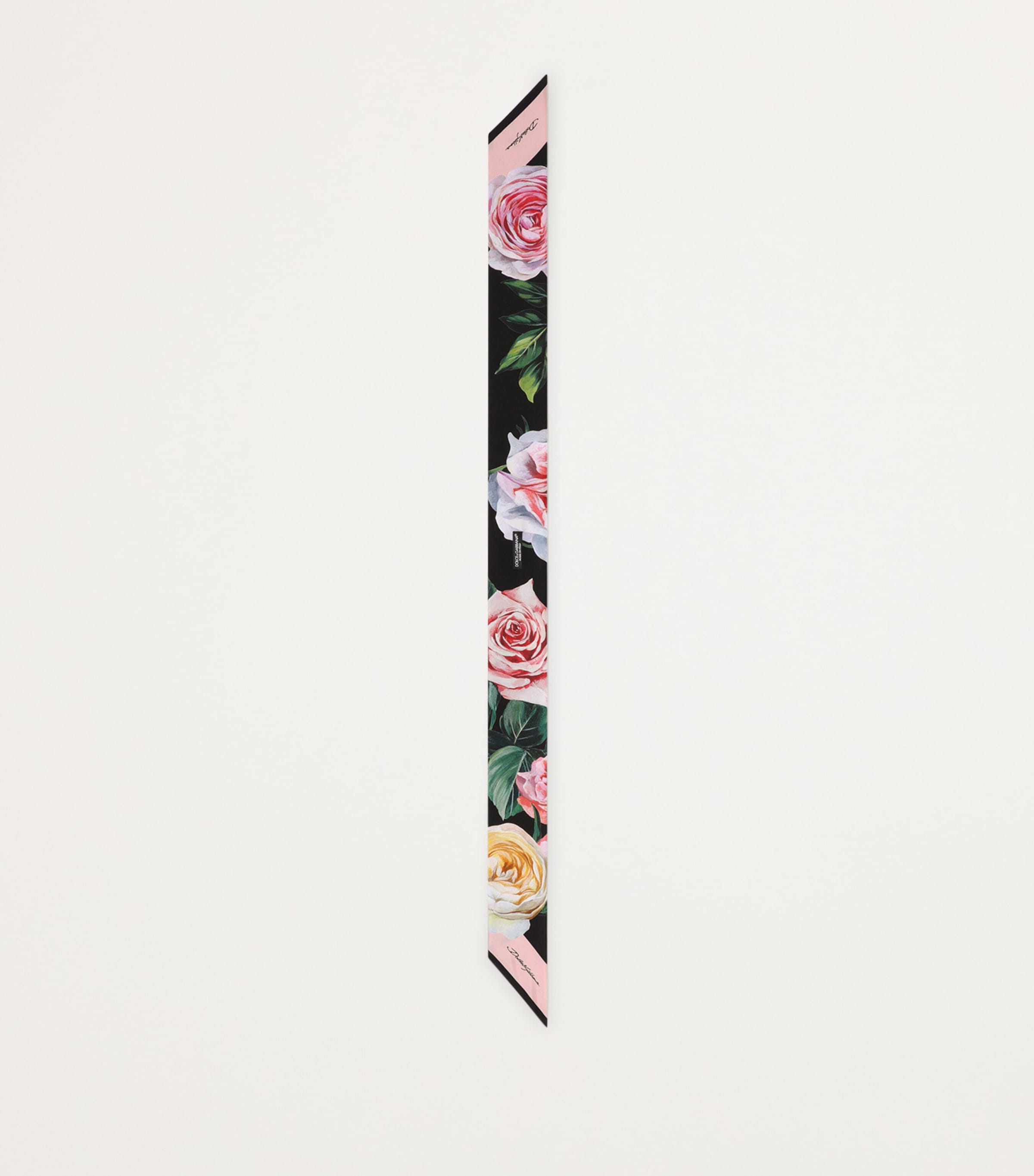 Silk Rose Print Skinny Scarf HH5IY-PEONIE F.NR C/ Image 2