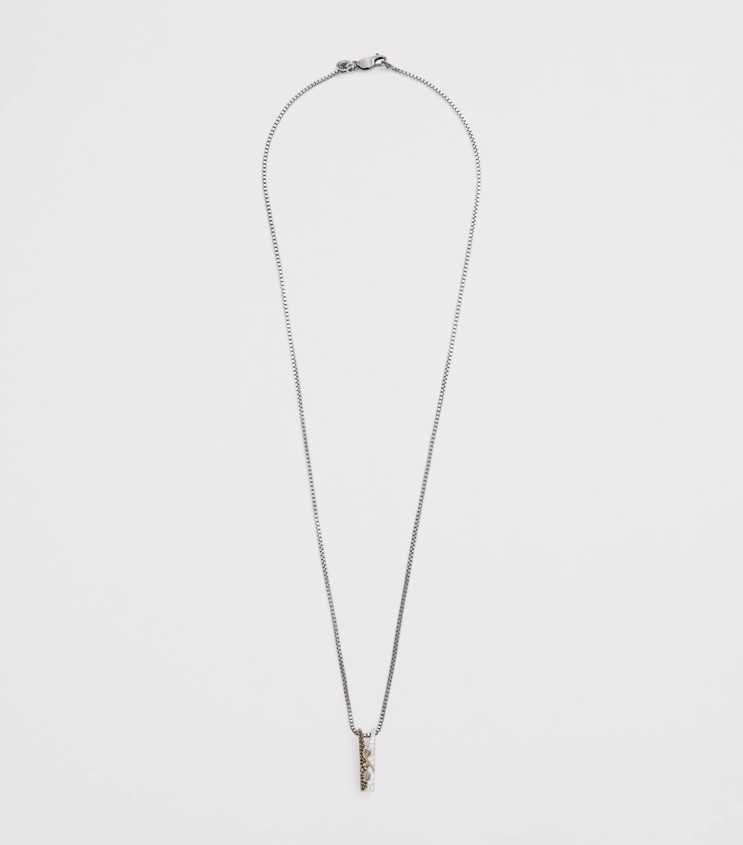 Rhodium-Plated Sterling Silver Mayfair Peg Necklace MULTI COLOURED Image 3