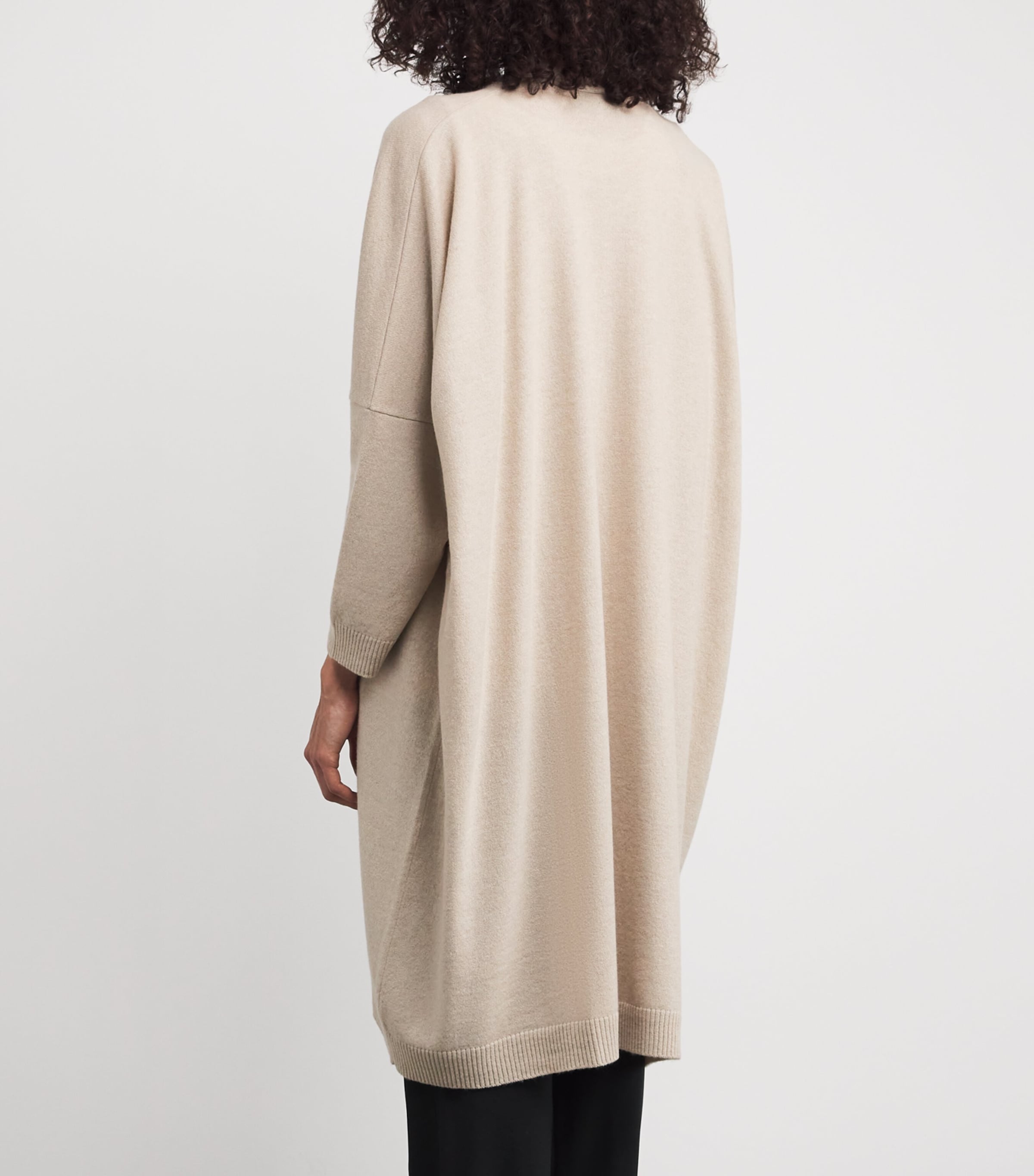 Cashmere Wide Longline Cardigan STONLGT Image 4