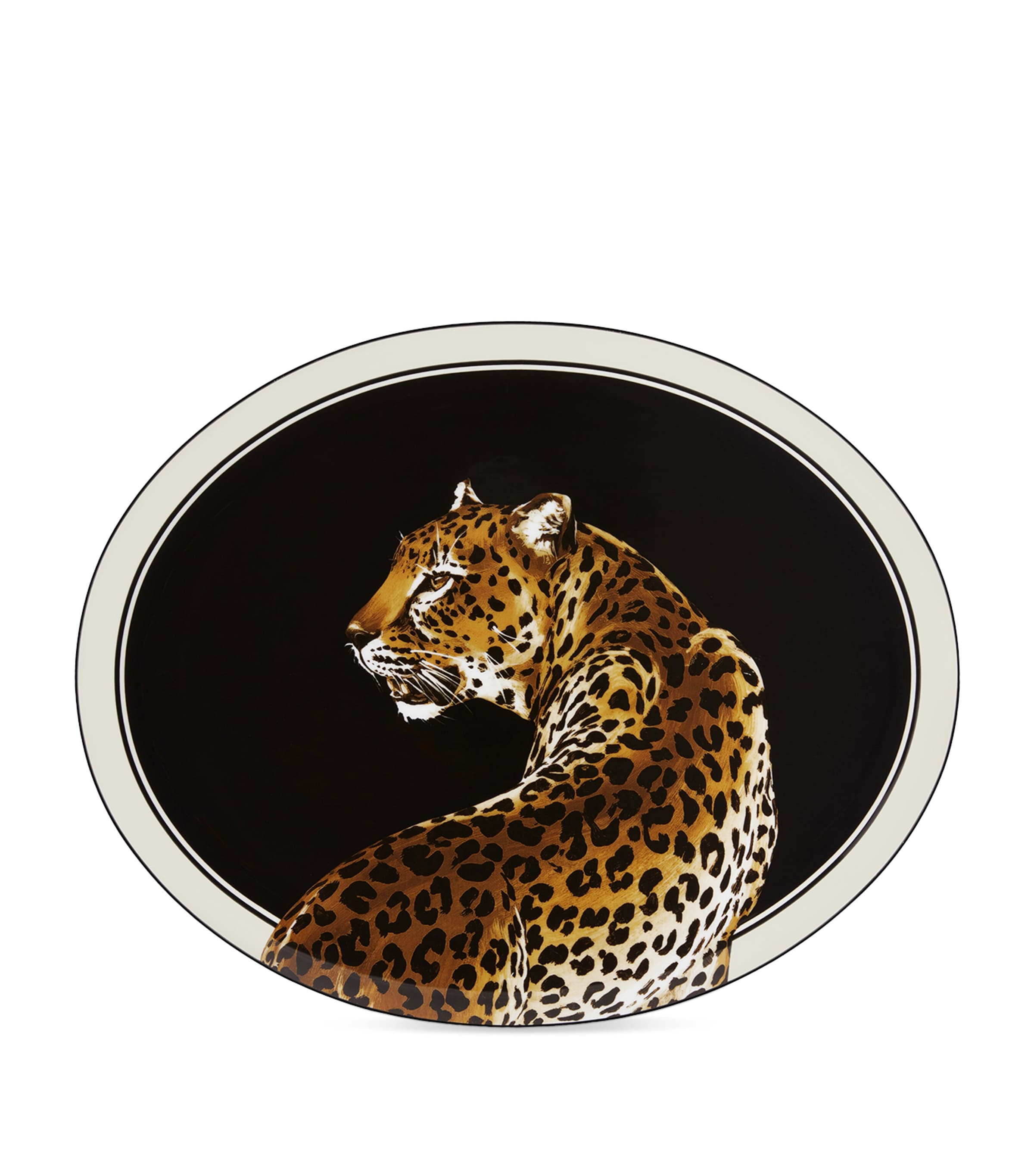 Dolce & Gabbana Casa Porcelain Leopard Oval Serving Plate
