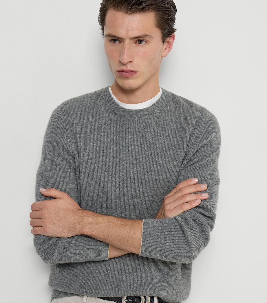 Brunello Cucinelli Mens Cashmere Ribbed Sweater Image 5