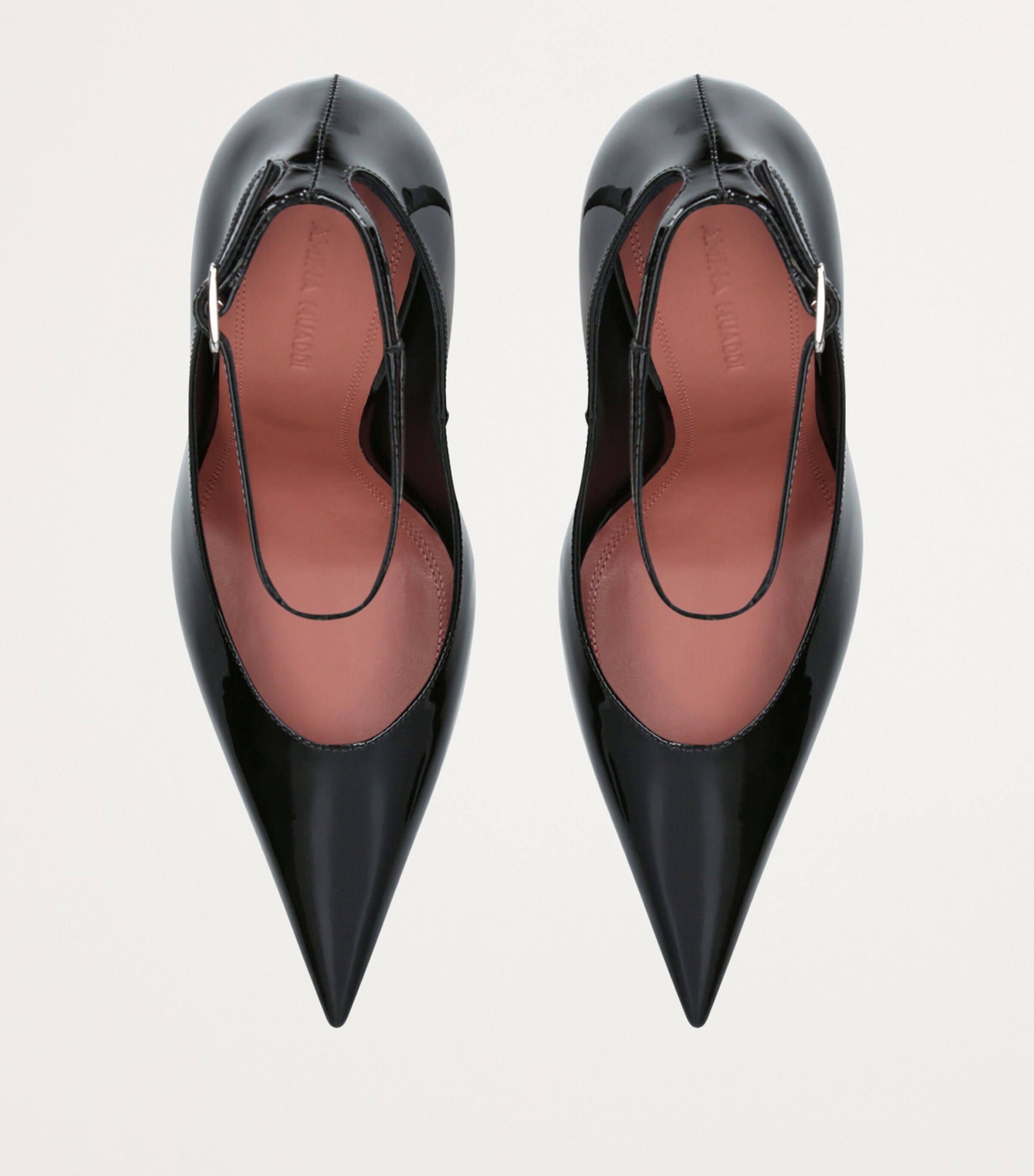 Amina Muaddi Patent Leather Anok Pumps 105 Black Image 4