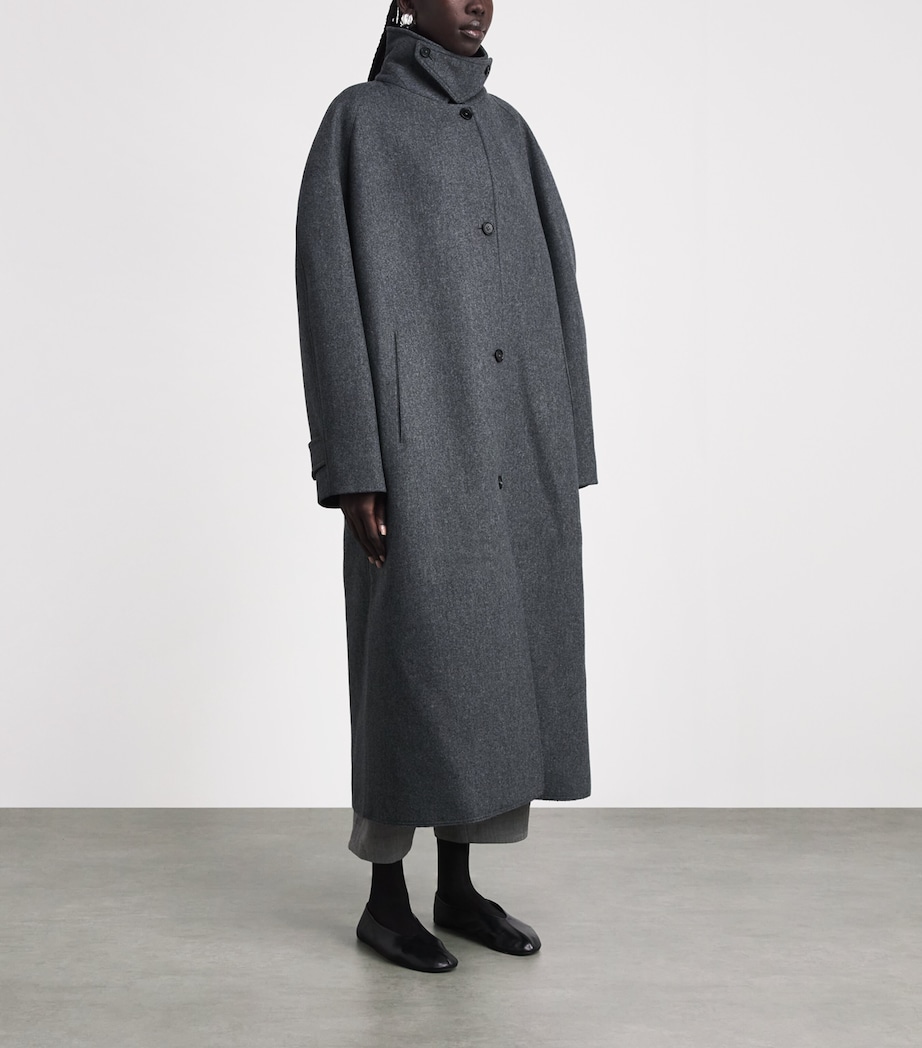 Jil Sander Womens Wool-Blend Oversized Coat Fog Image 4