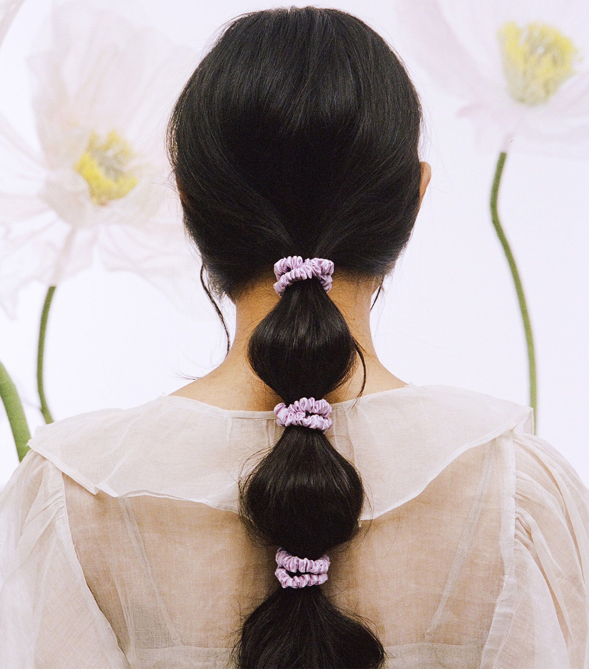 Slip Mulberry Silk Skinny Scrunchies (Set of 4) Wildflower Image 4