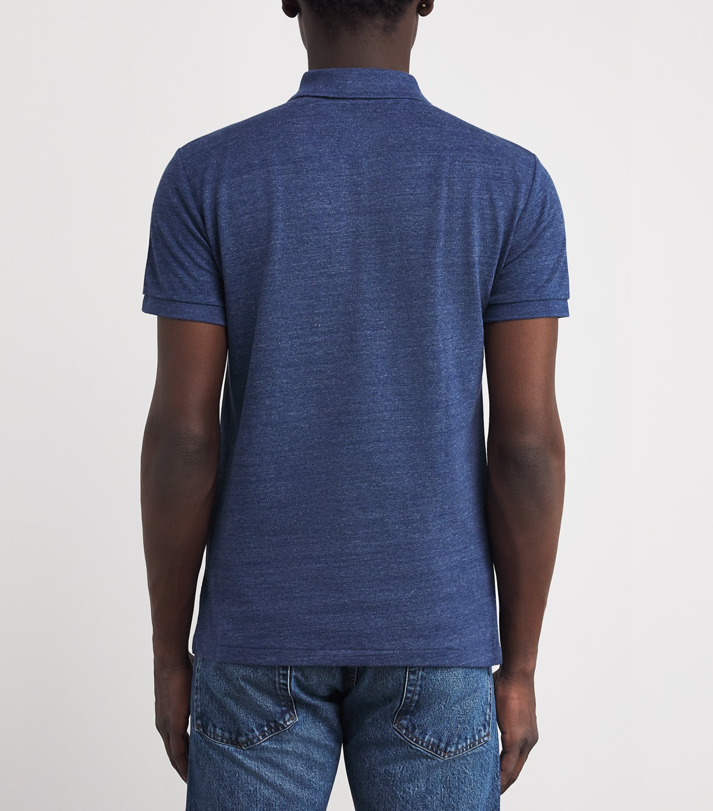 Polo Ralph Lauren Mens Cotton Mesh Slim-Fit Polo Shirt Royal Blue Heather Image 4