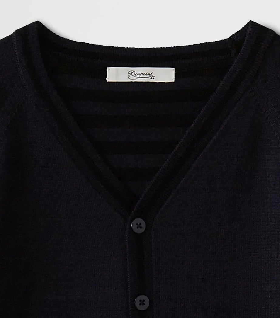 Wool V-Neck Cardigan (10-12 Years) UPB MARINE Image 2