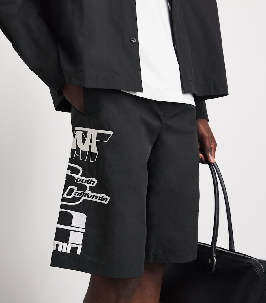 AMIRI Mens Sporty Embroidered Logo Shorts Black Image 3