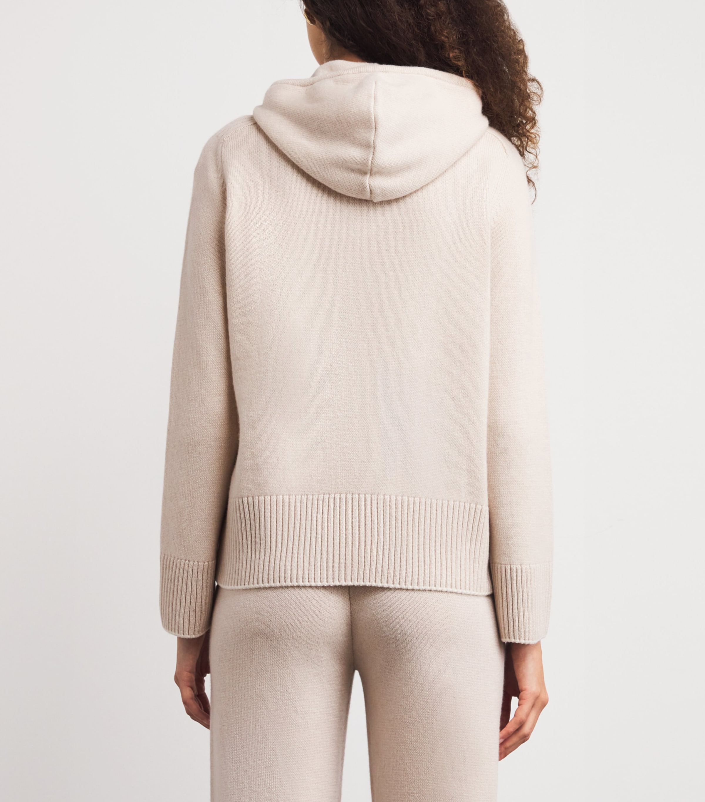 Eleventy Womens Cashmere Zip-Up Hoodie Sabbia Panna Image 4