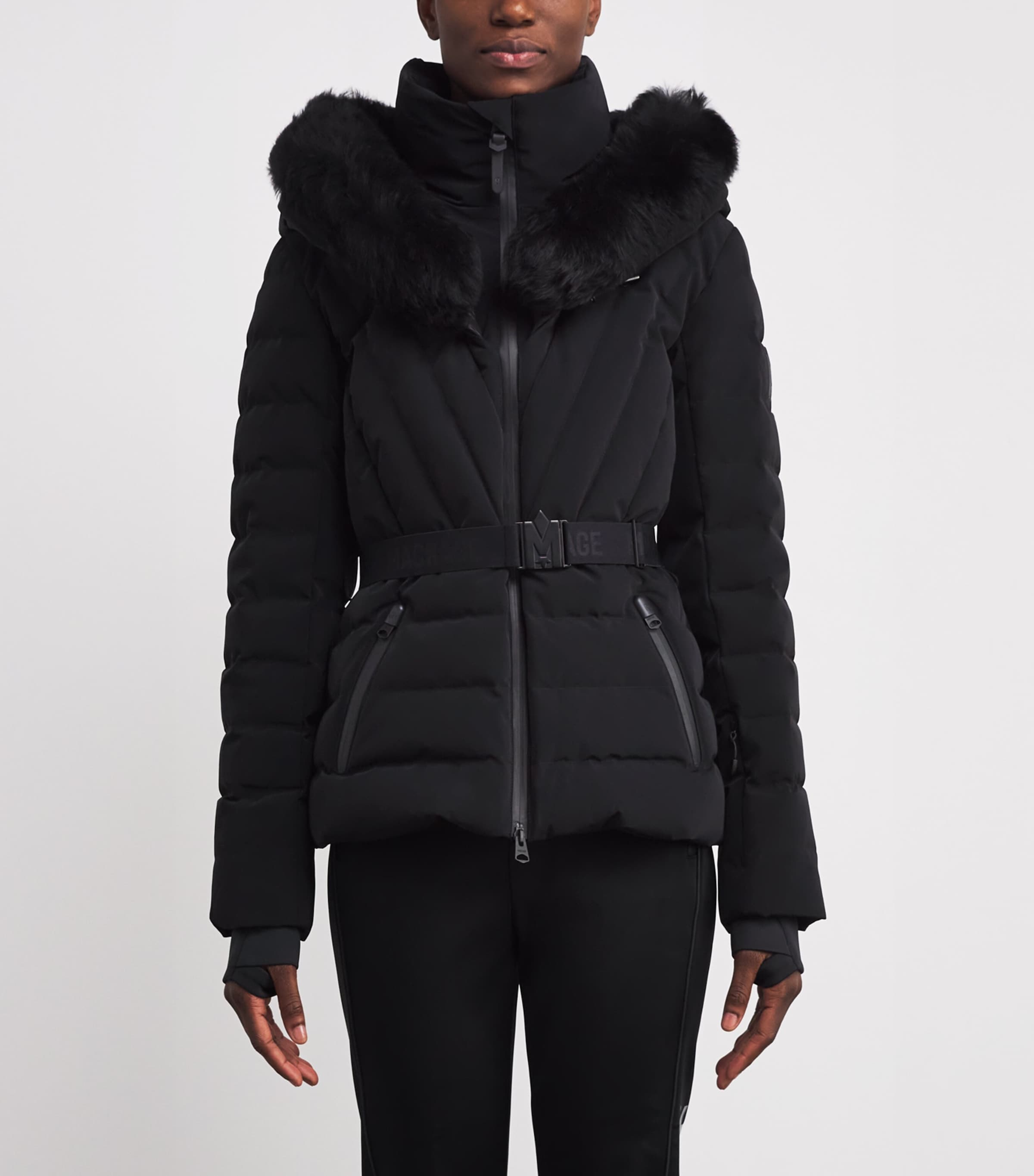 Down Fox Fur-Trim Elita-ZR Ski Jacket BLACK Image 3